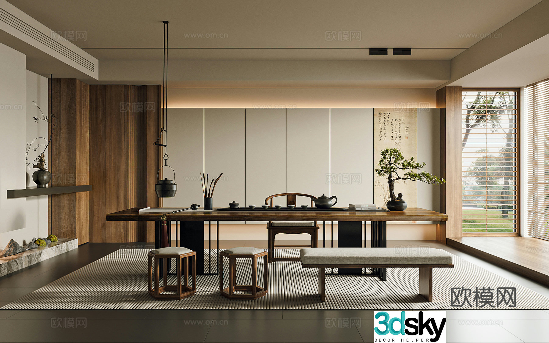 New Chinese tea room 3D model