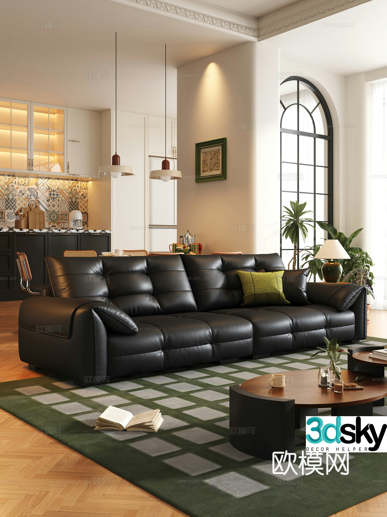 French medieval style living room 3d model