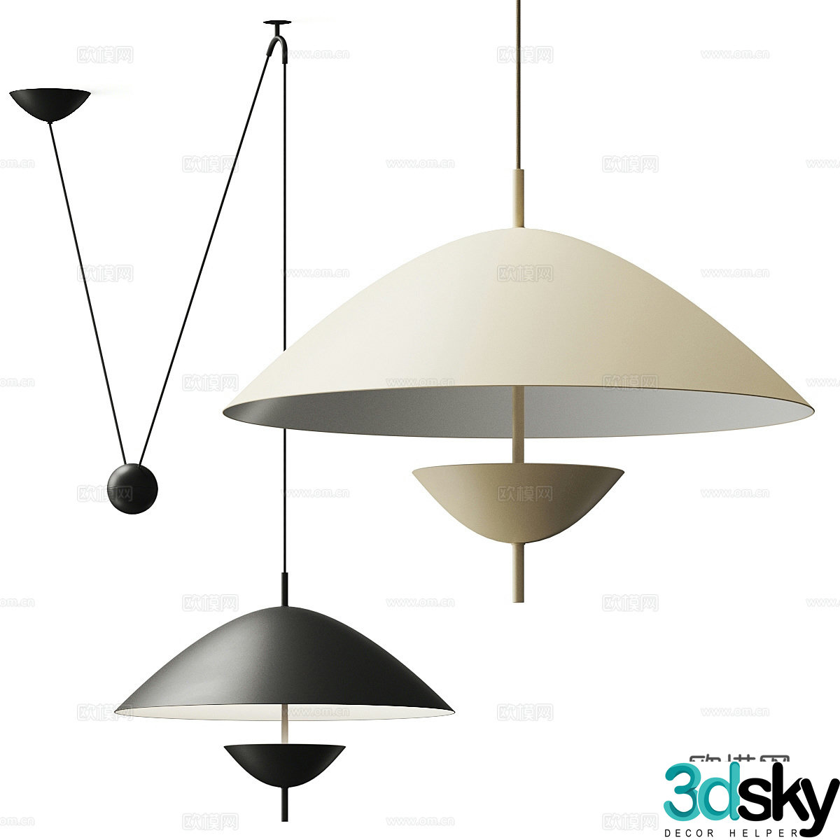 Ferm Living Lod Chandelier 3d Model