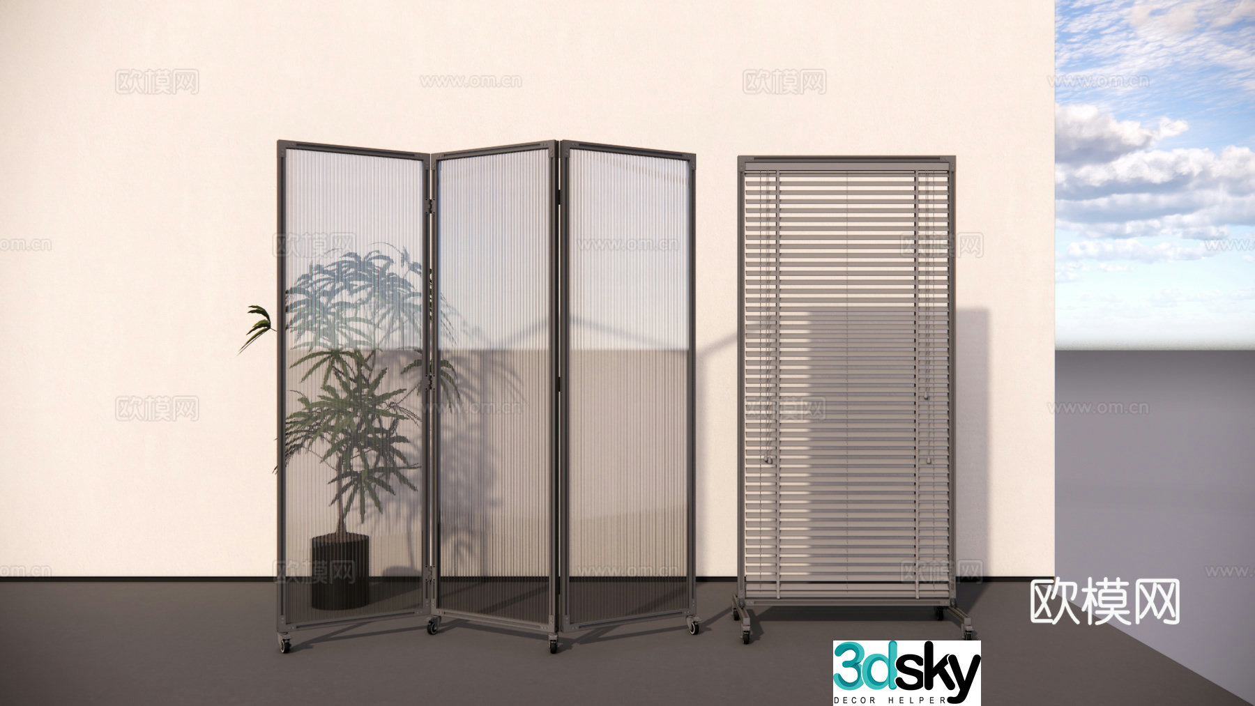 Modern screen foldable screen 3d model
