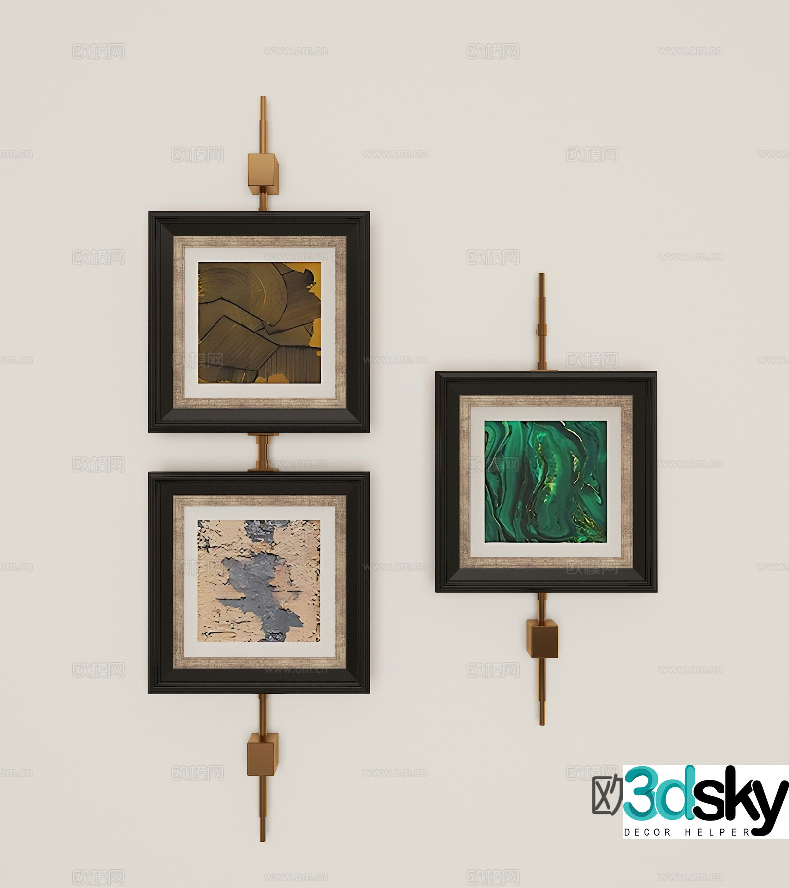 Modern light luxury retro hanging painting 3d model