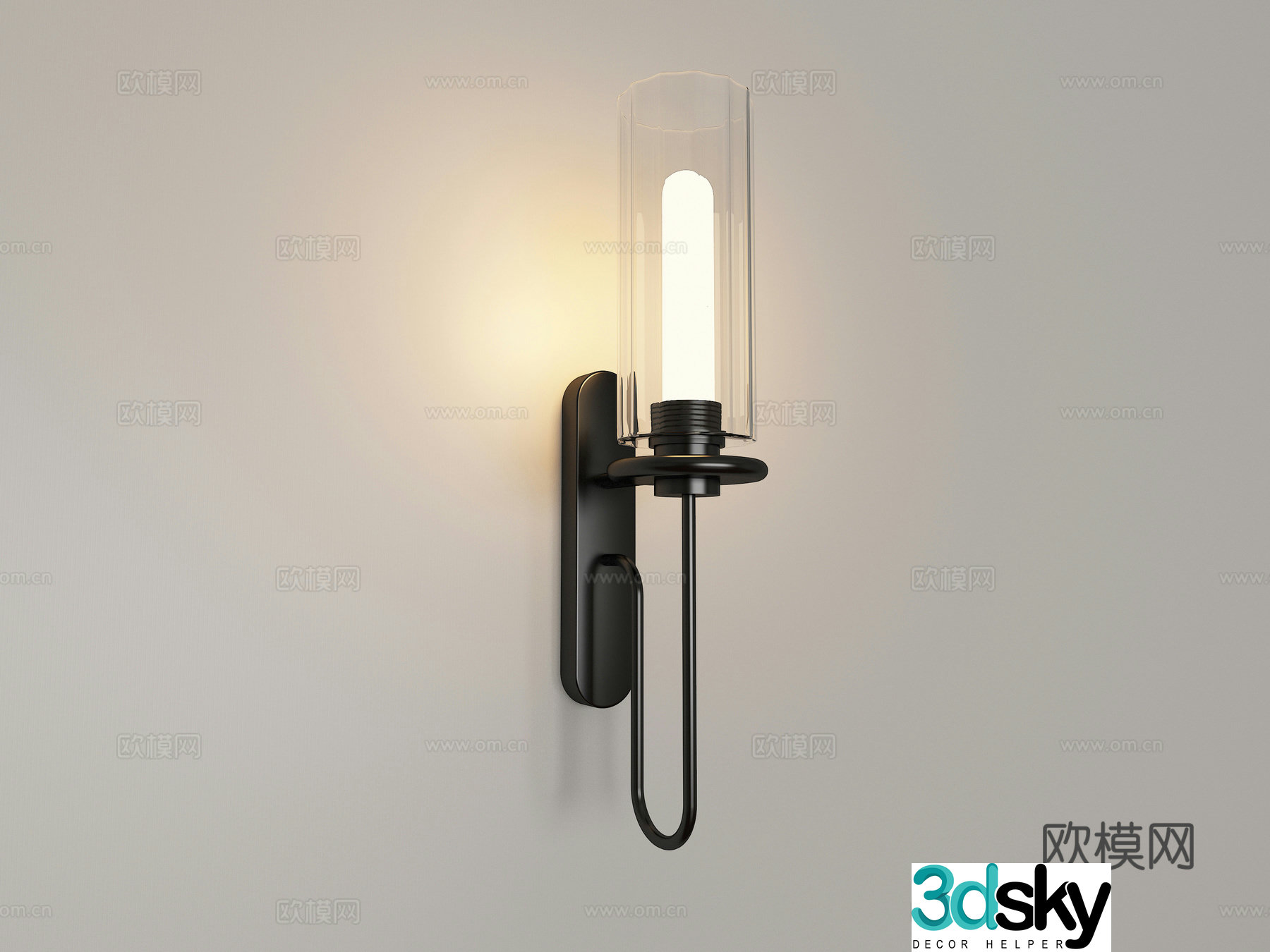 Modern retro industrial style wall light 3d model
