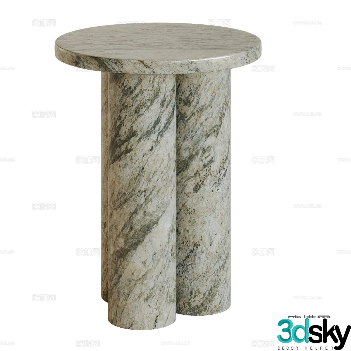 Modern Italian Tisbury marble side table 3D model