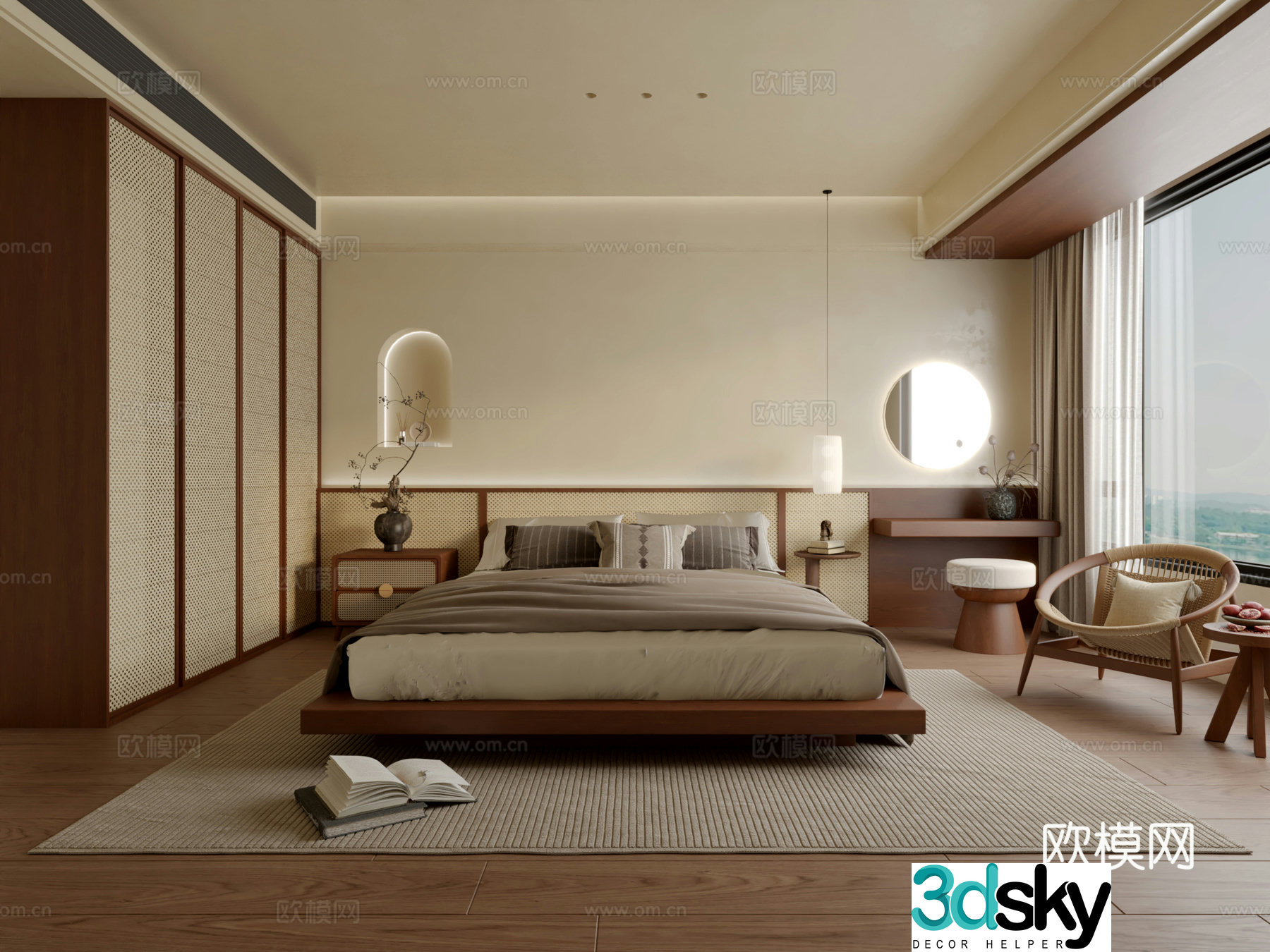 Wasabi Middle Style Bedroom 3D Model