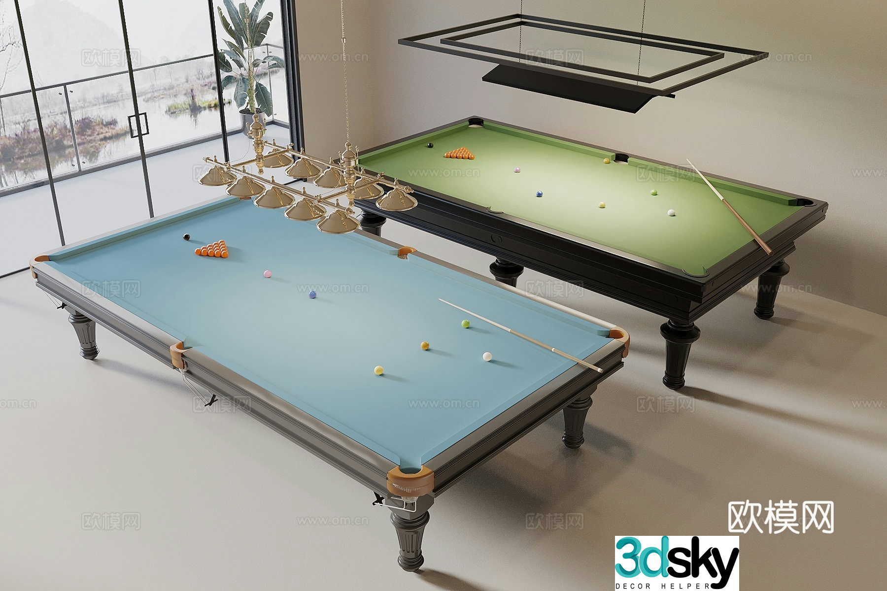 Billiards table Qiao’s billiards table Billiards equipment Billiards billiards room 3D model