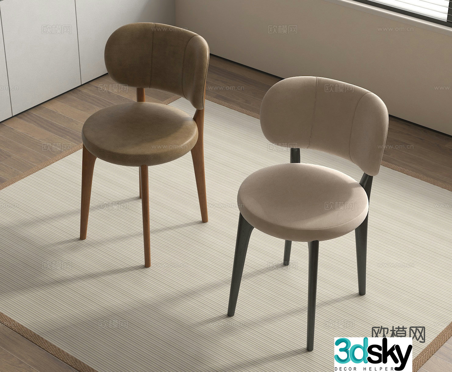 Dining chair leisure chair single chair 3d model