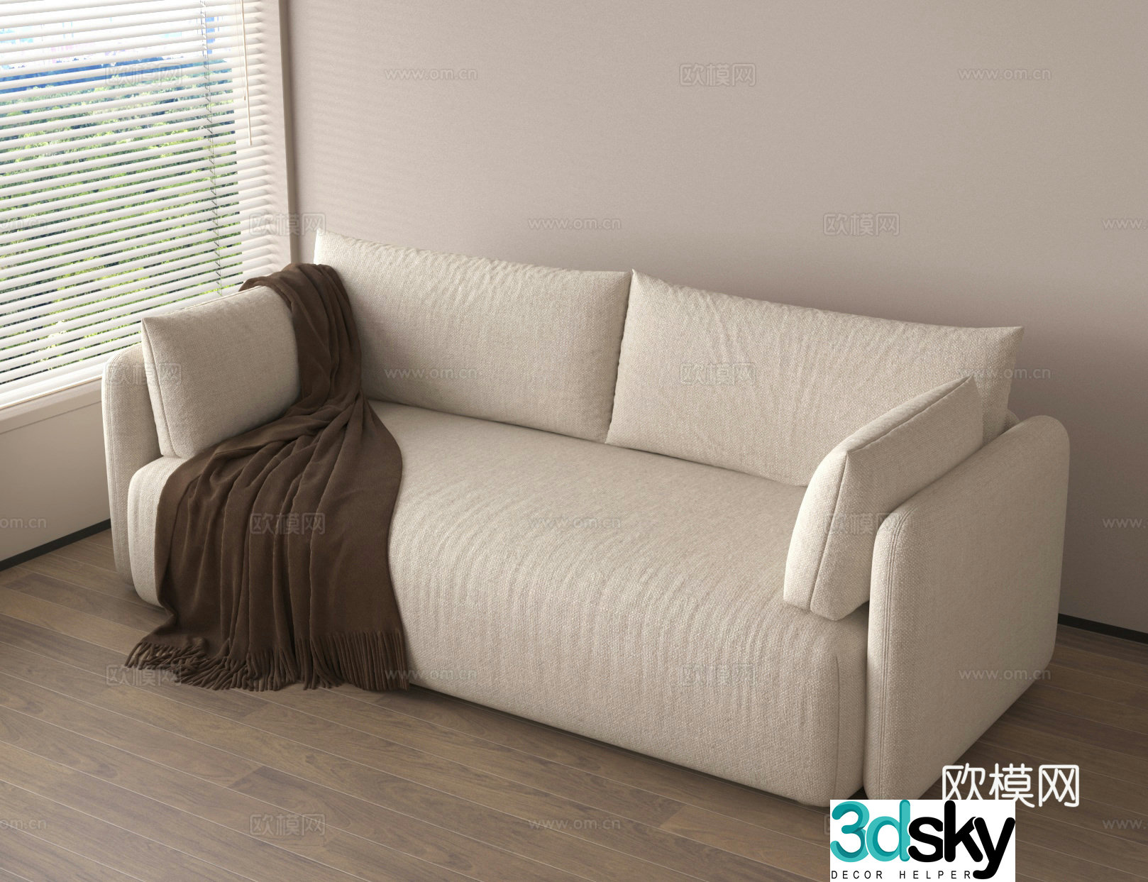 Two-person sofa casual sofa 3d model