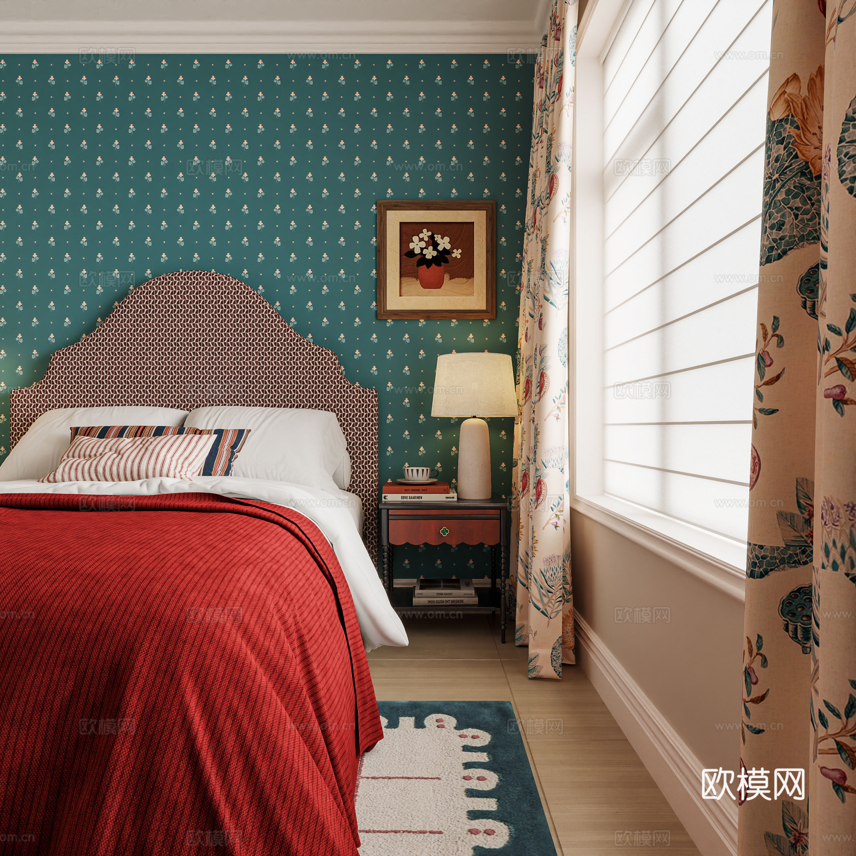 American bedroom European bedroom country style children’s room 3d model