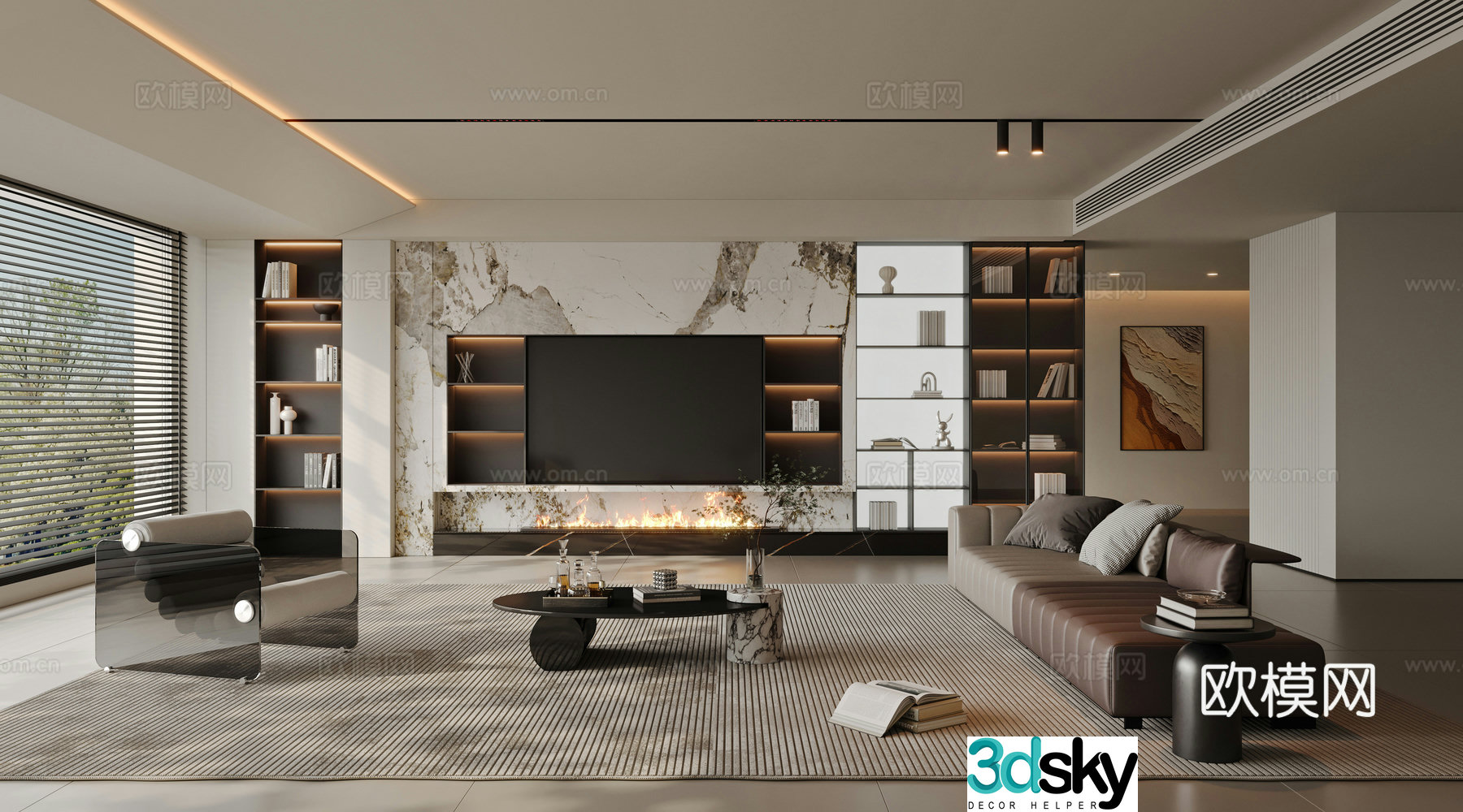 Modern living room 3d model