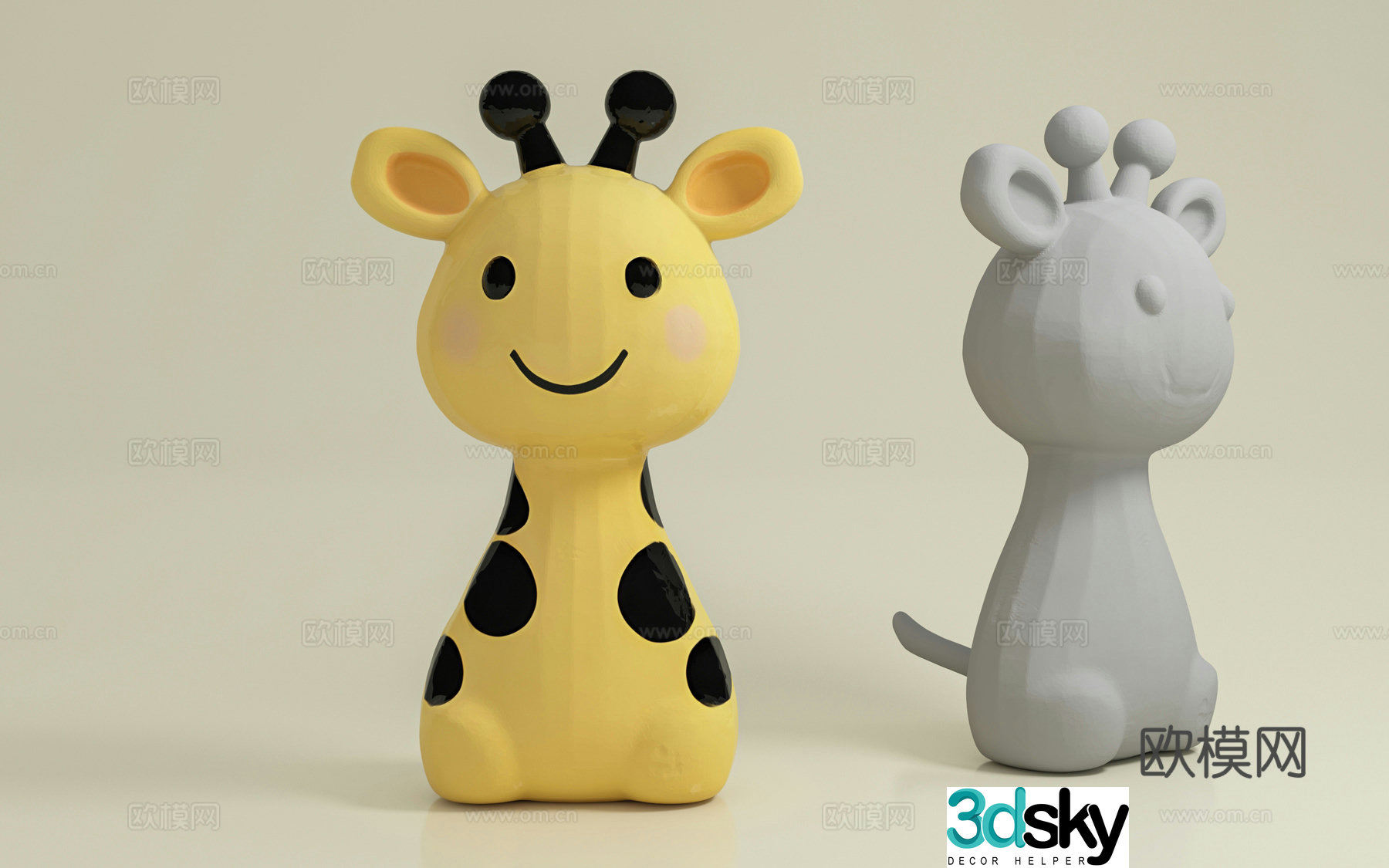 Giraffe ornaments Decoration Ornaments Cartoon Playground Scene Atmosphere Decoration Beauty Chen 3D Model