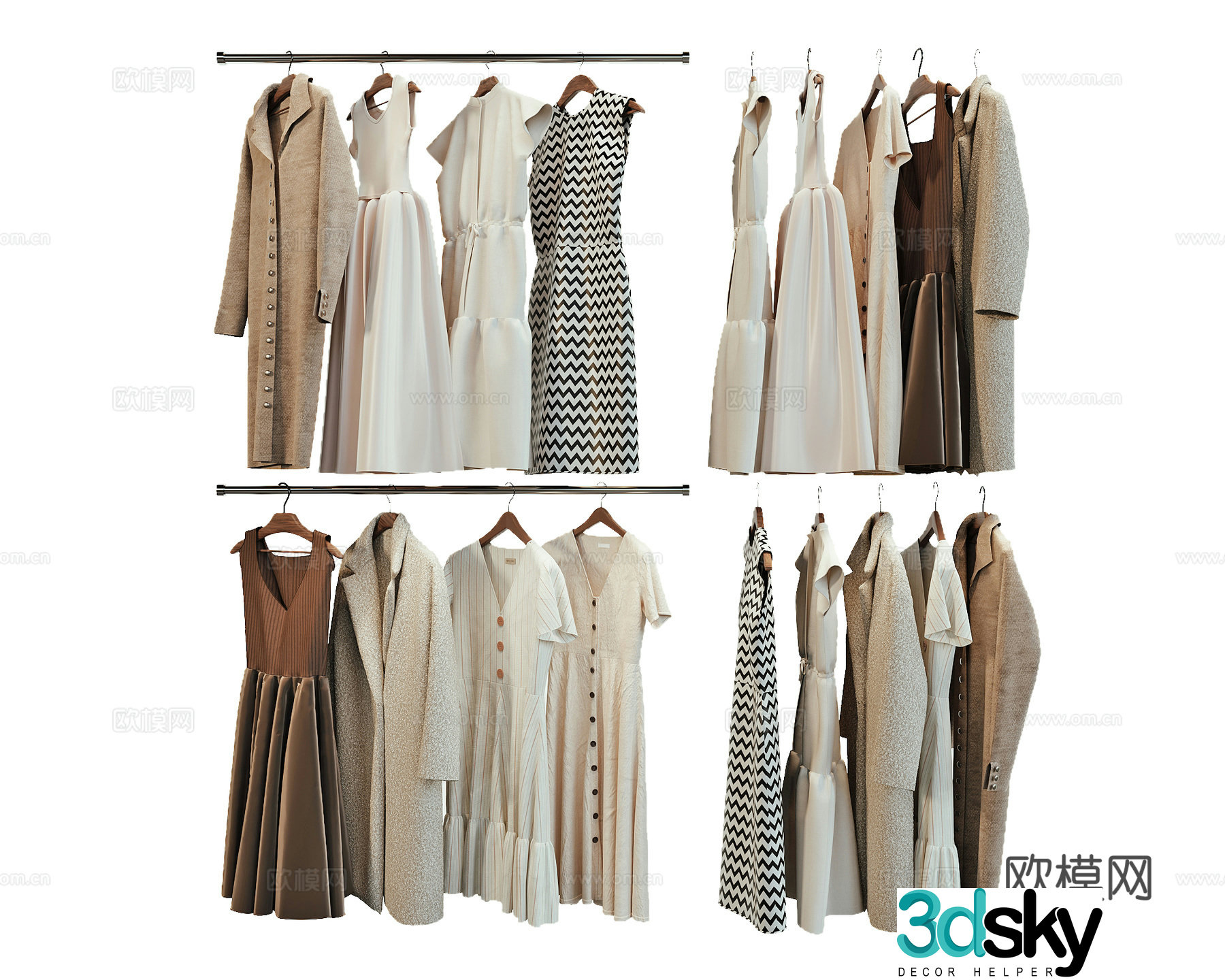 Modern clothes women’s clothing 3d model