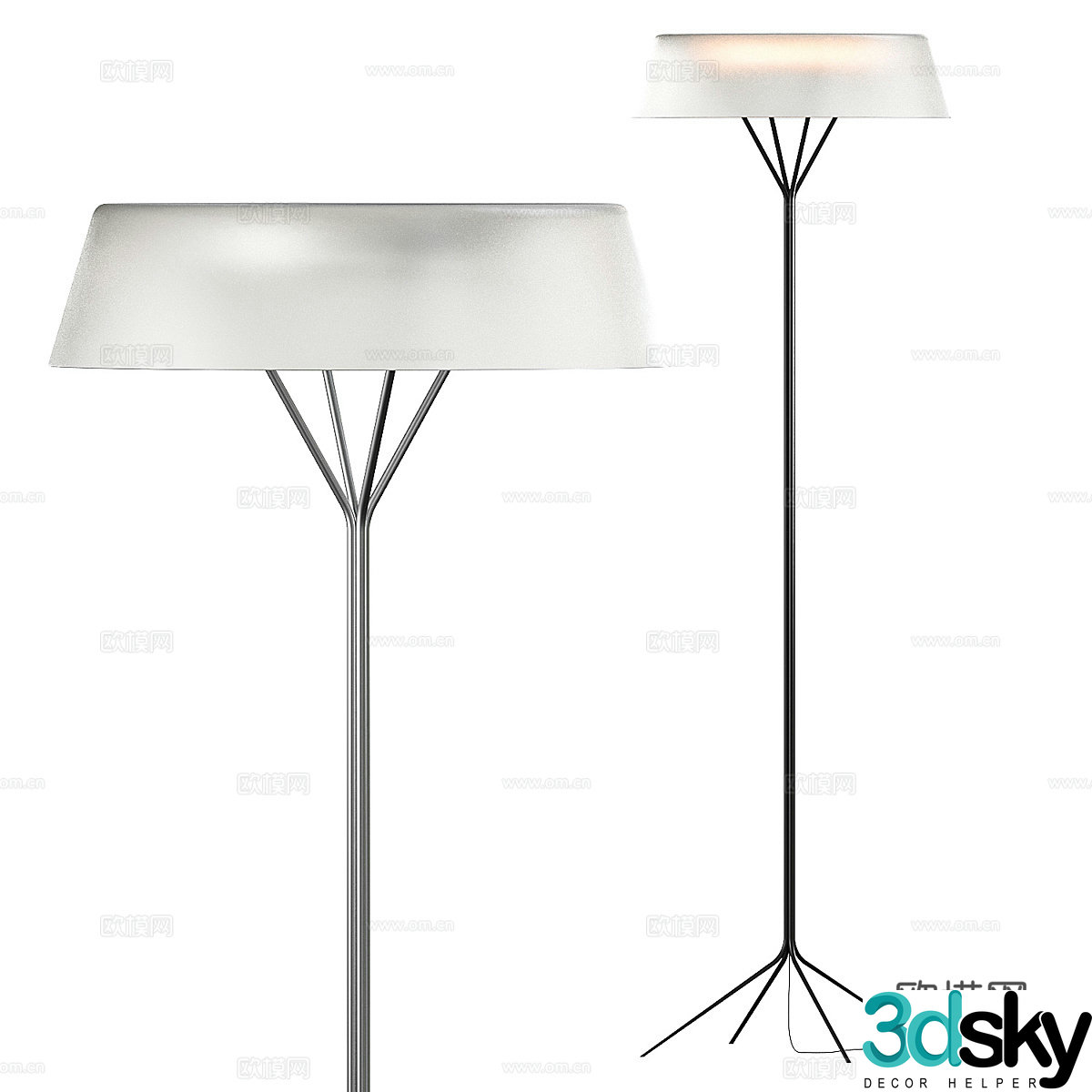 Modern Italian minimalist Vibia Lily floor lamp 3d model
