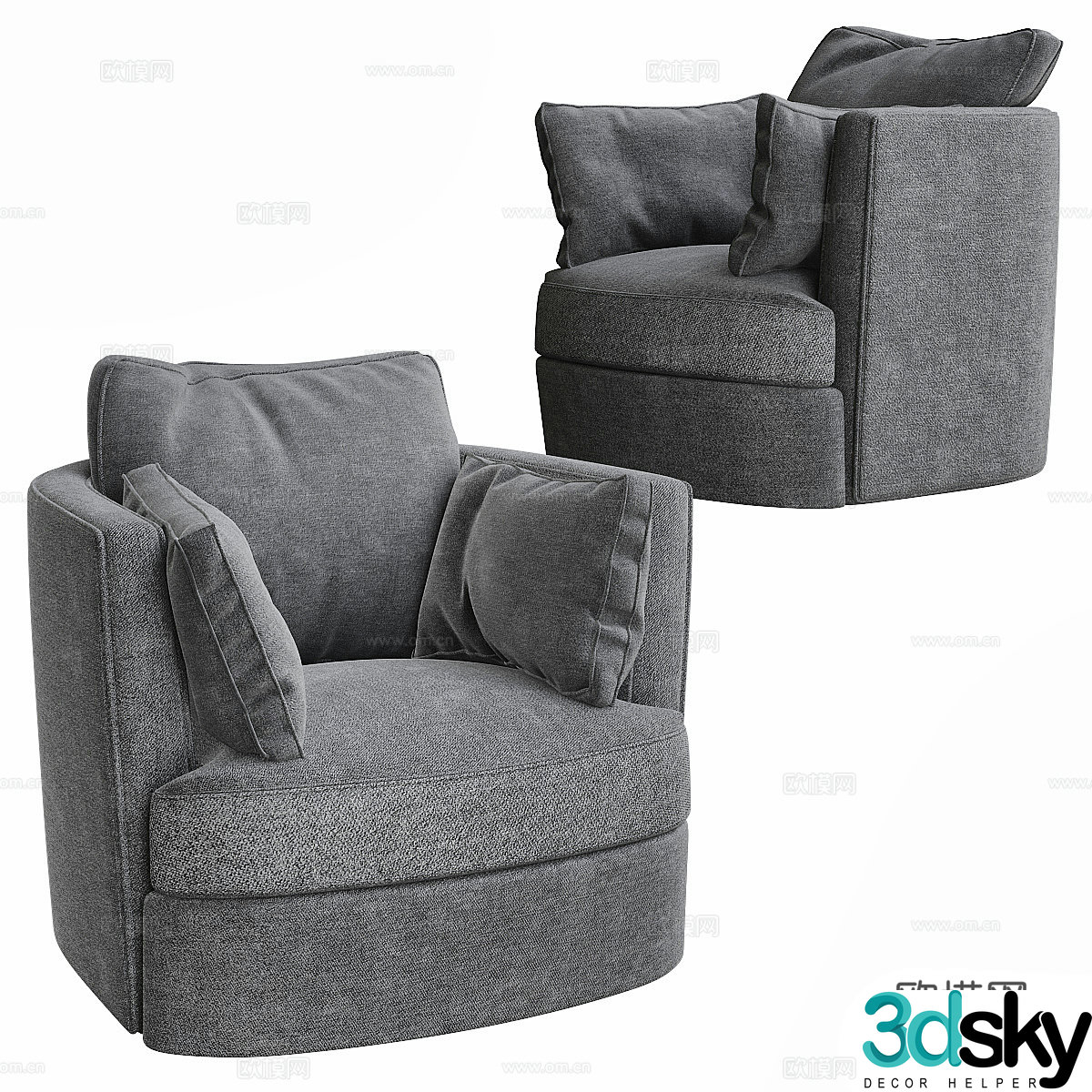 Modern Italian Eichholtz sofa chair 3d model