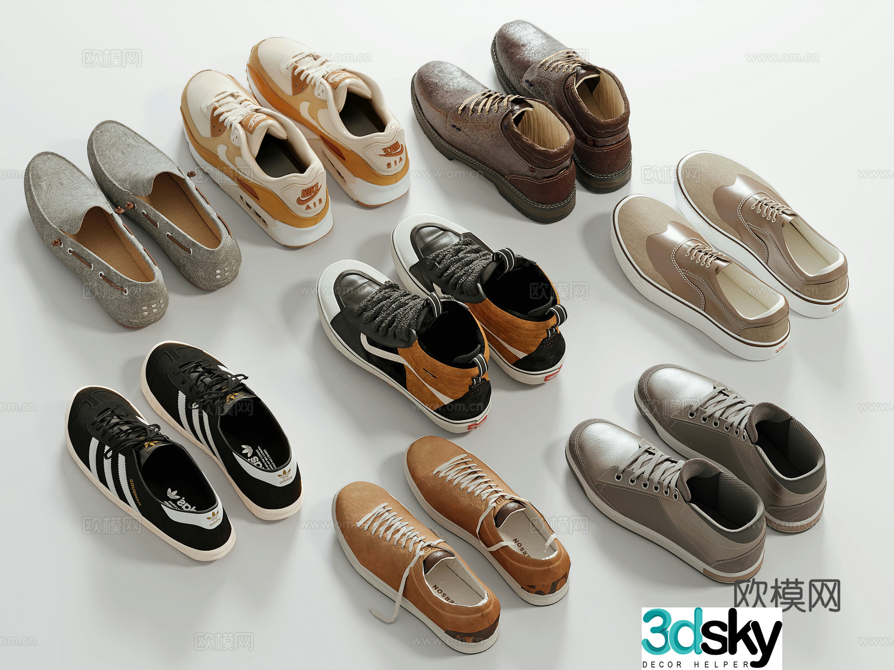 Modern casual shoes 3d model