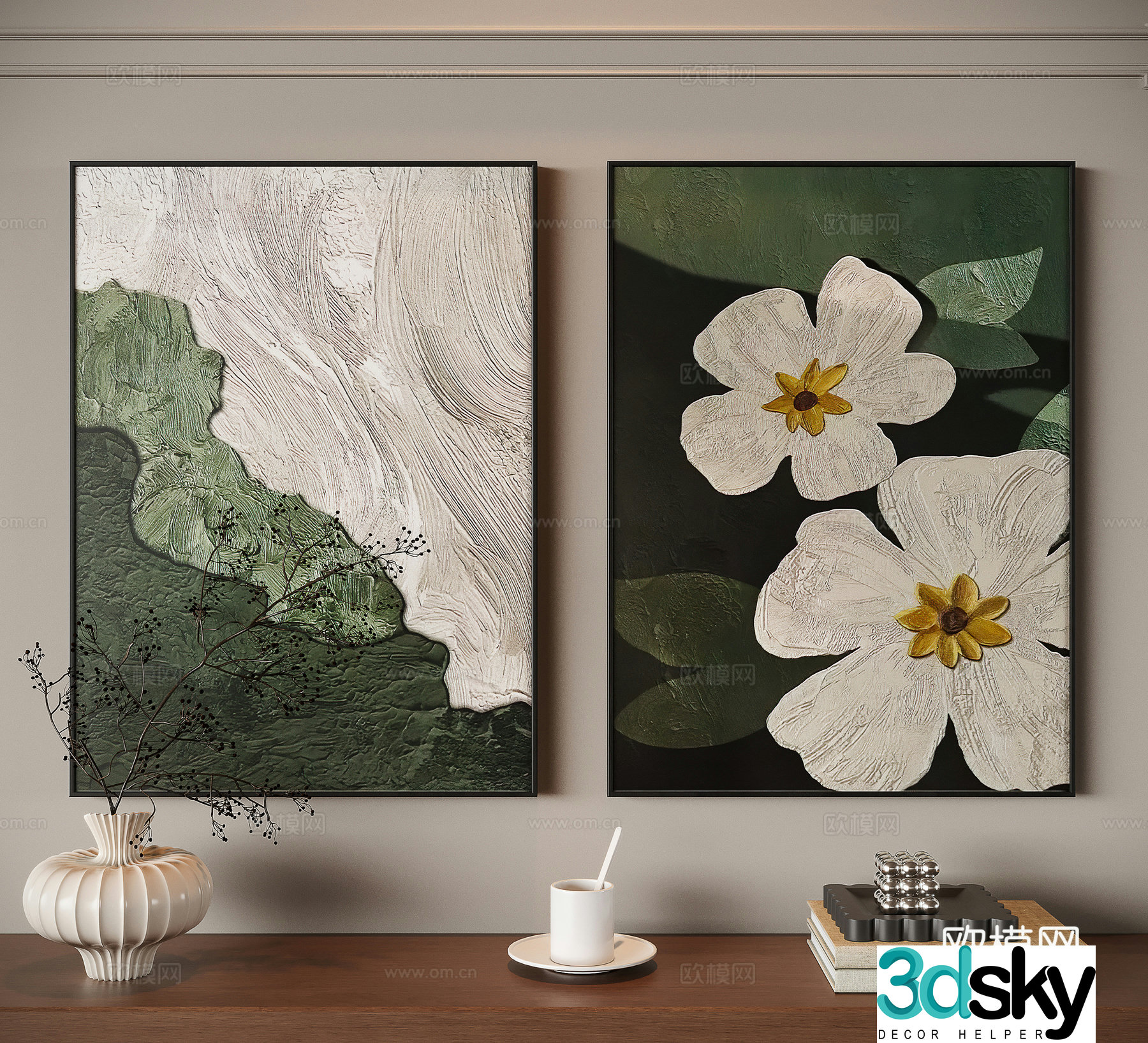 Modern medieval style decorative painting 3d model