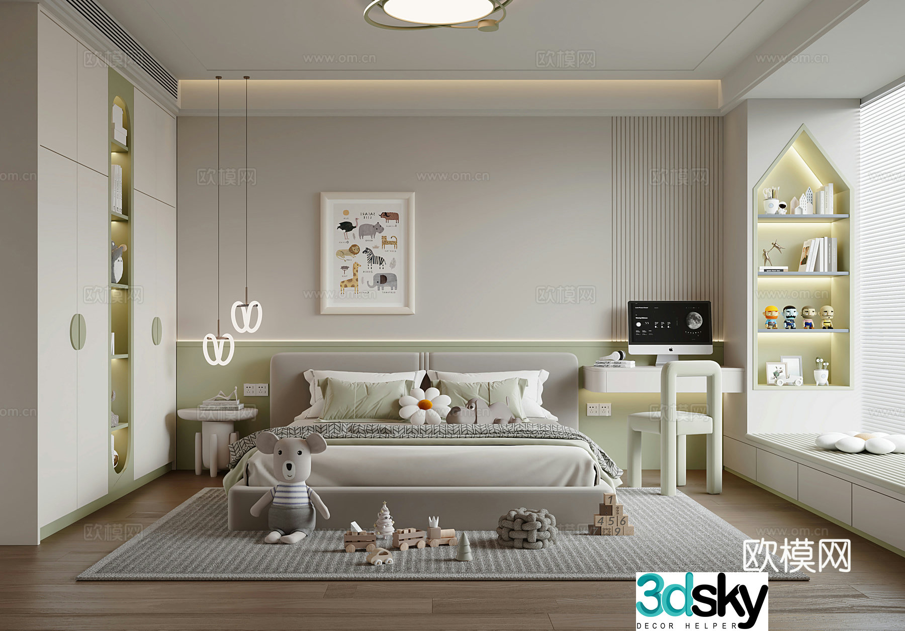 Modern universal children’s room 3D model