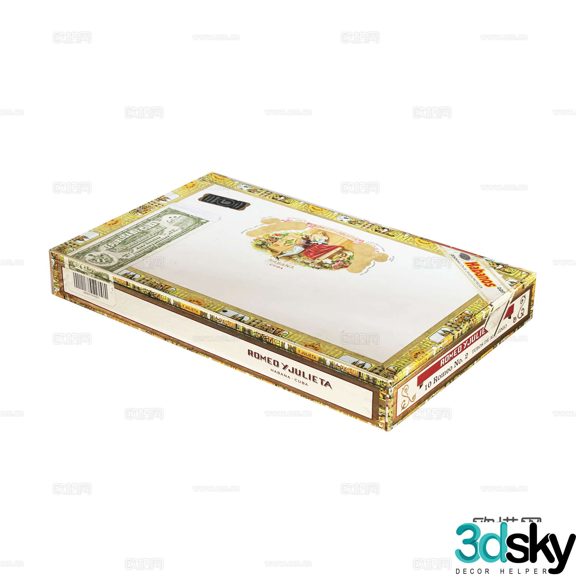 Cigarette Romeo Juliet 2 Cigarette Box Cuban Cigar 3D Model