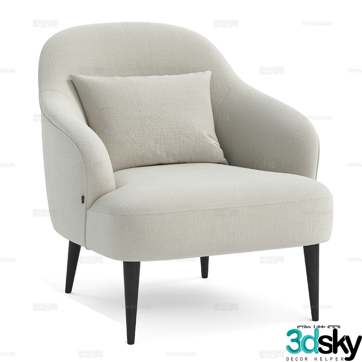 Modern simple single sofa single sofa simple sofa casual sofa living room sofa 3d model