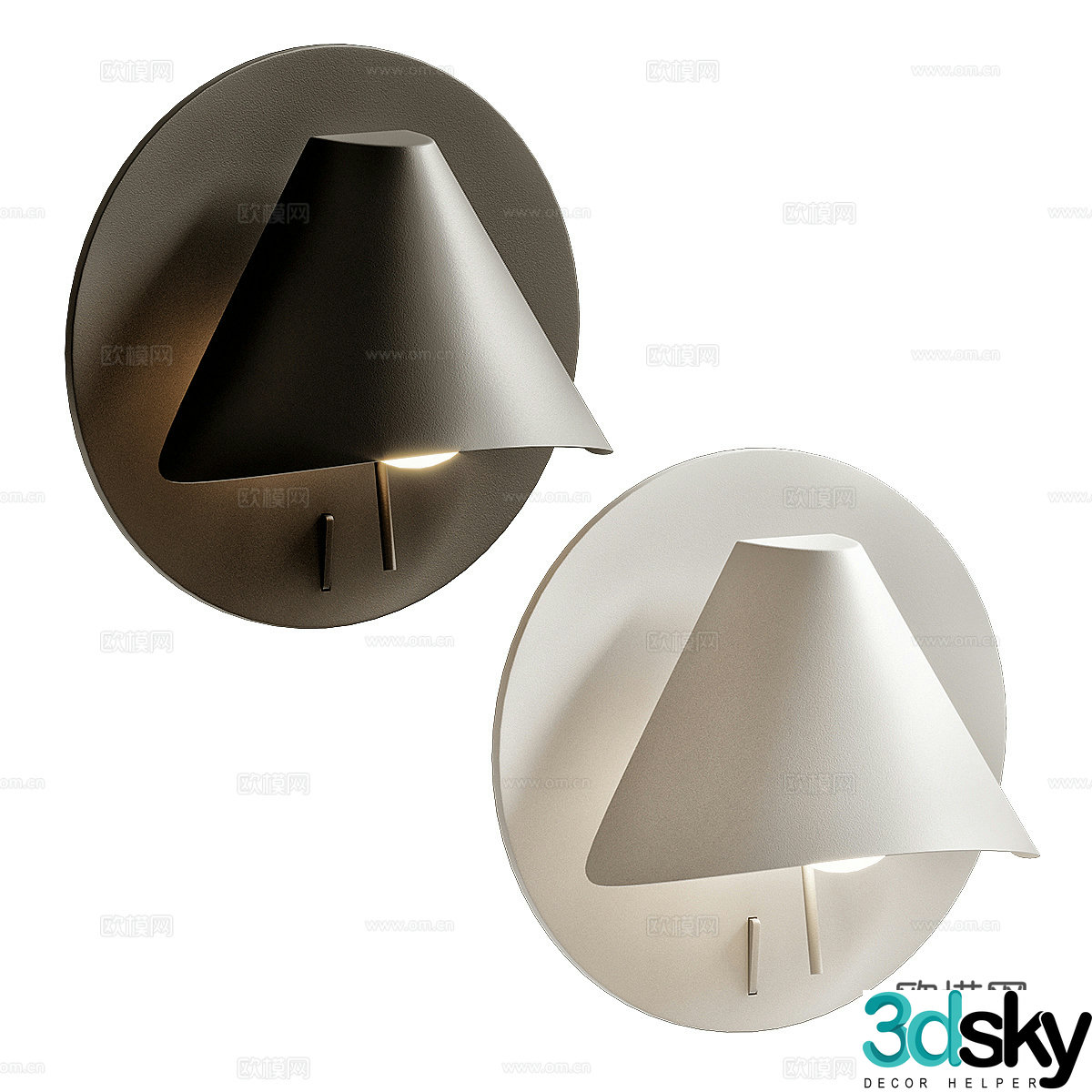 New Chinese style Noon Faro Metal Wall Light 3D Model