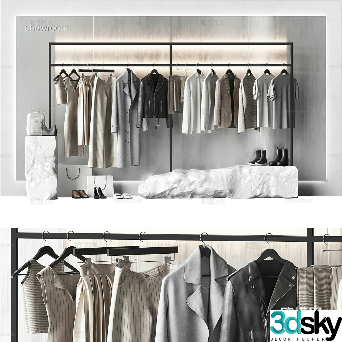 Clothing store clothes hanger 3d model