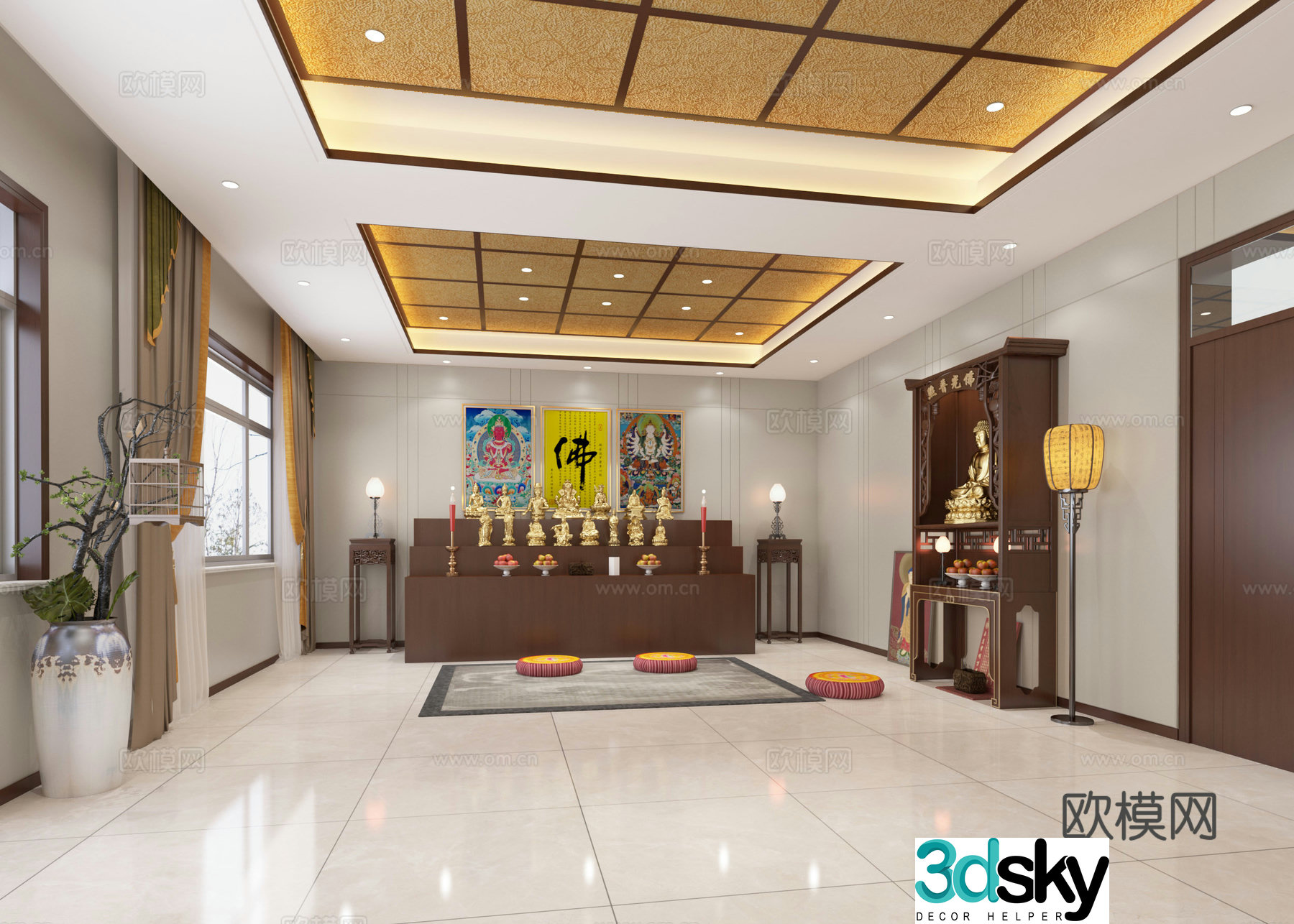 Buddhist temple 3d model