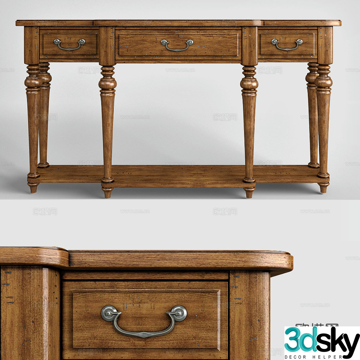 Hooker furniture living room Tynecastle console table 3d model