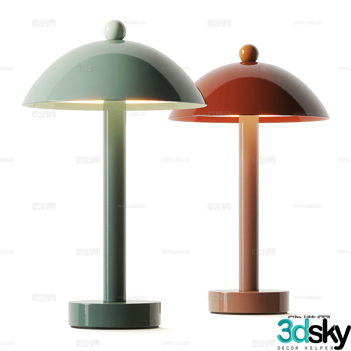 Modern Cream Dune Table Lamp 3D Model