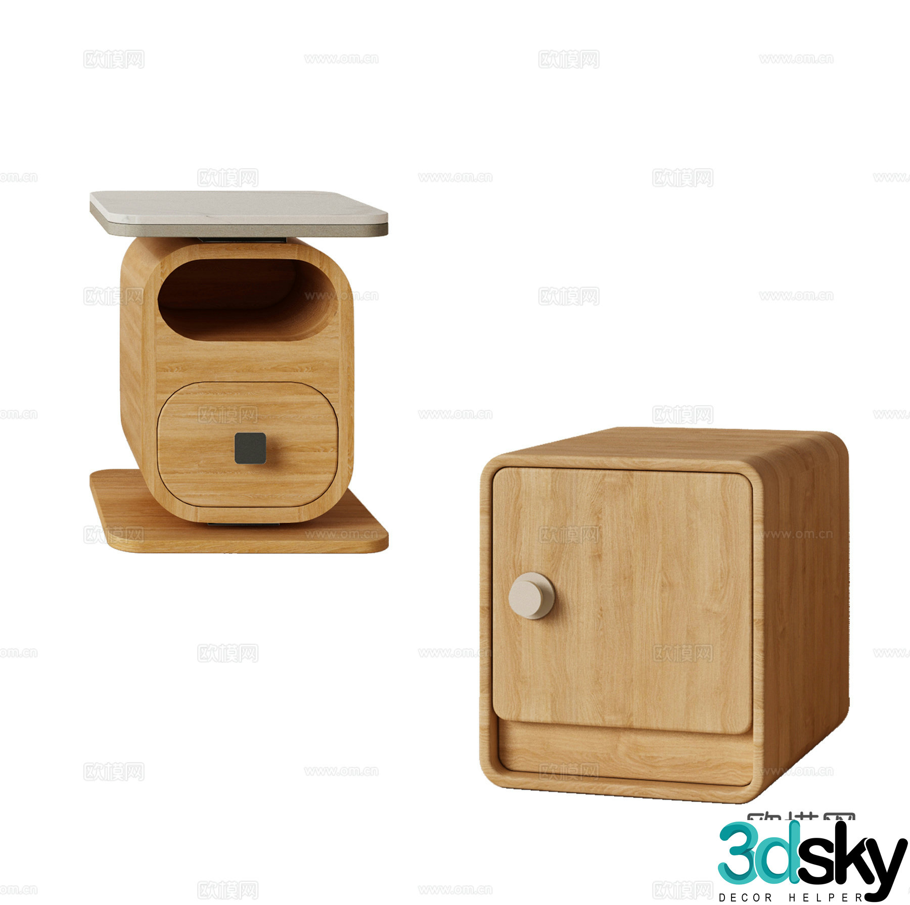 Nordic solid wood bedside table children’s room bedside table finished bedside table side table corner table 3D model