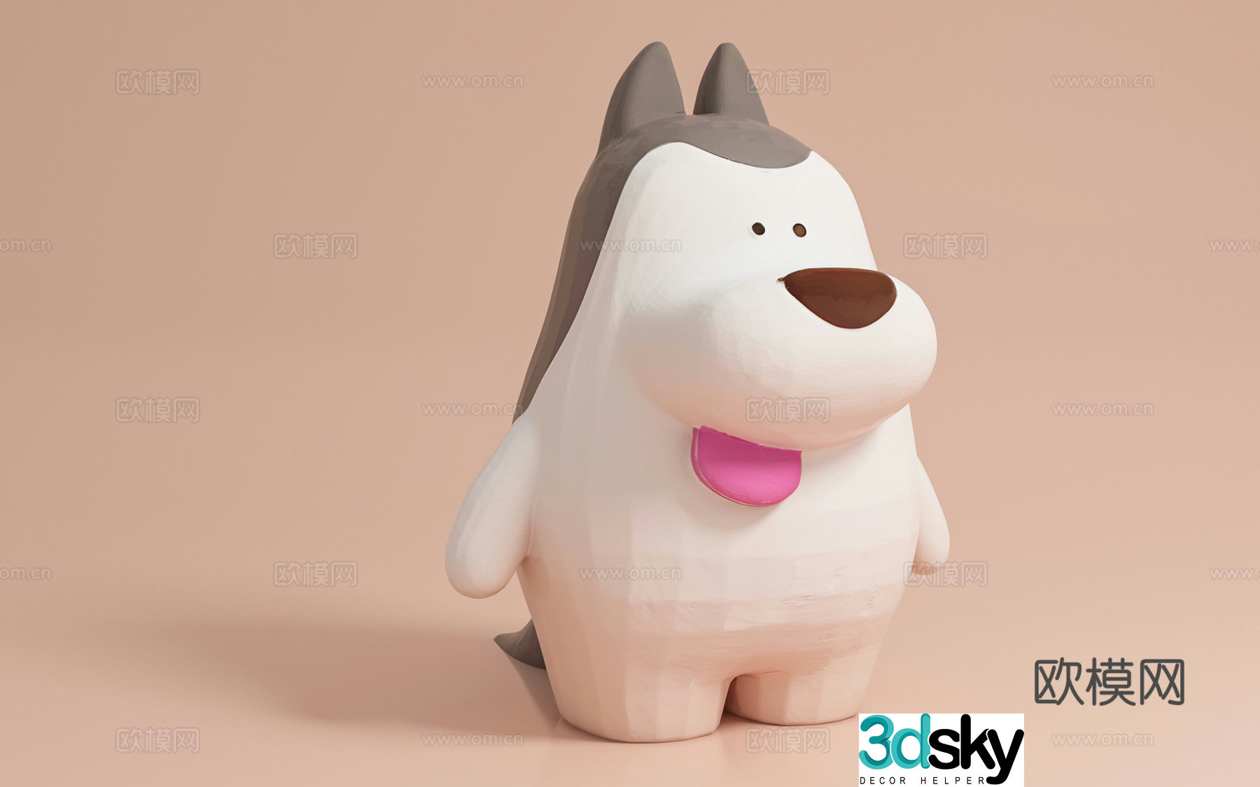Cartoon ornaments Decoration Ornaments Animals Dogs Q version Game props Figures Ornaments 3D model