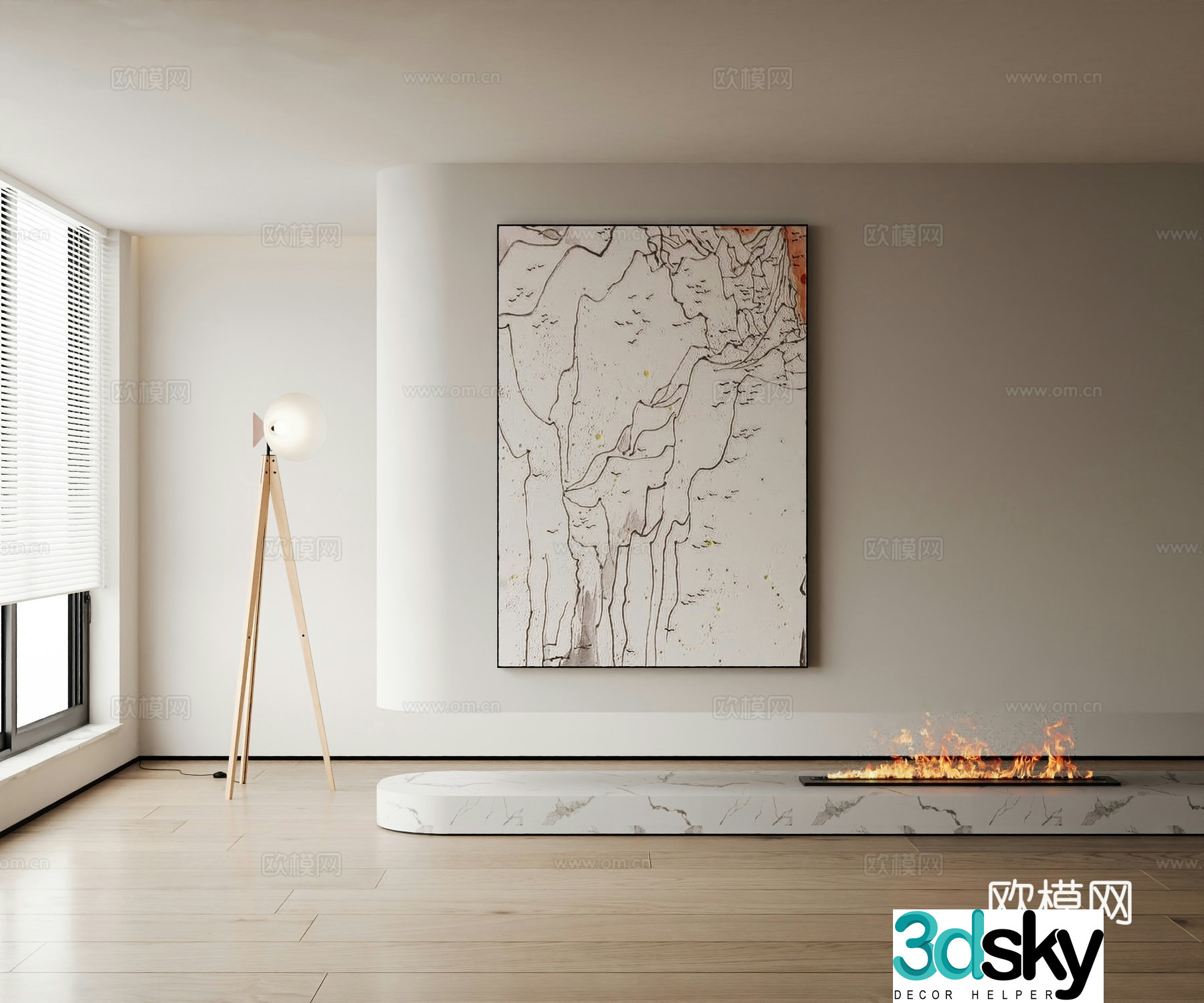 Modern decorative painting 3d model