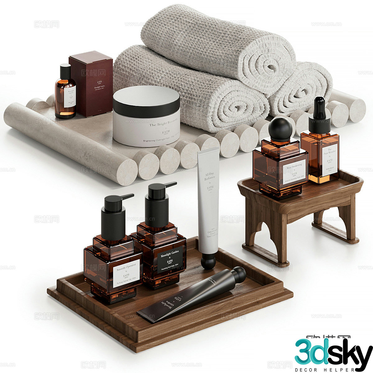 Bathroom toiletries set 3d model