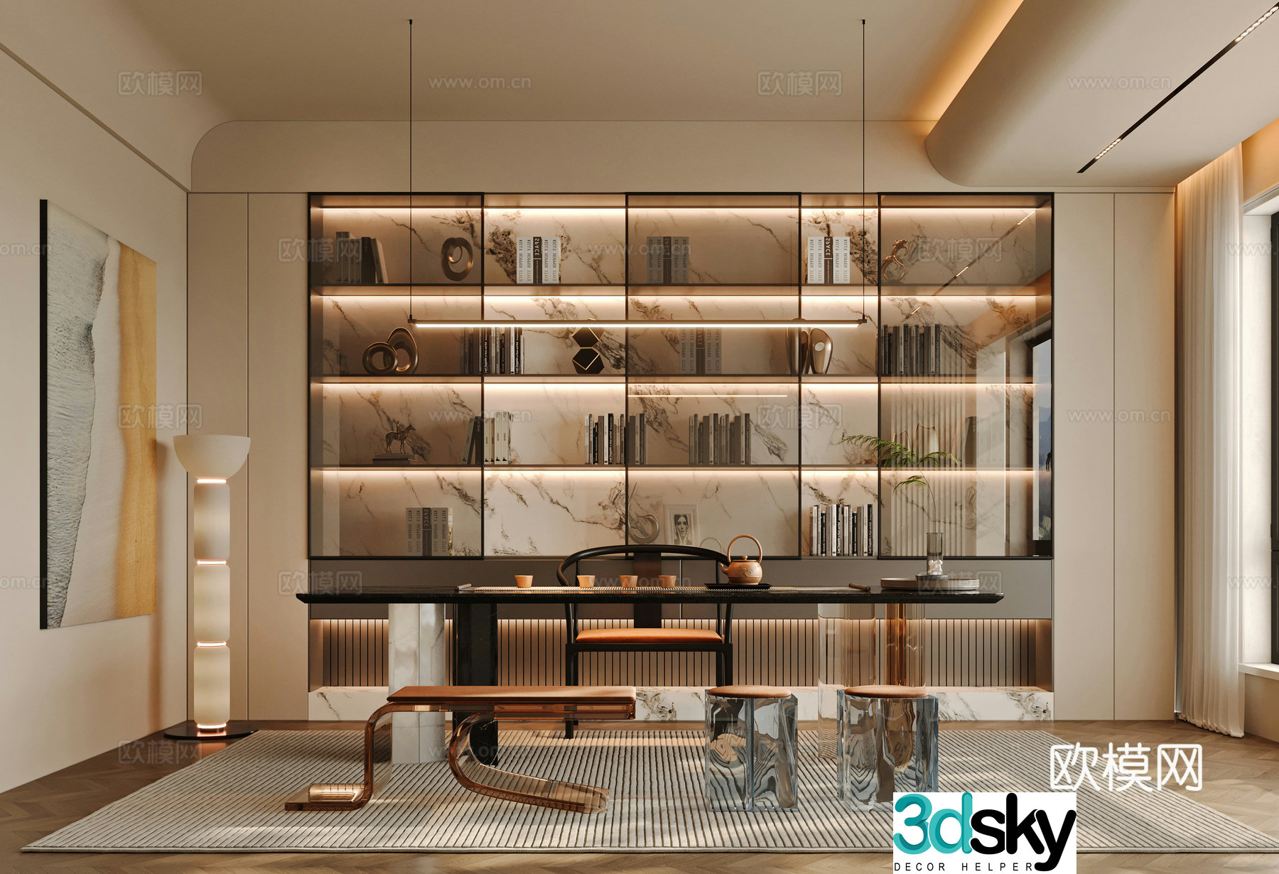 Modern study 3d model