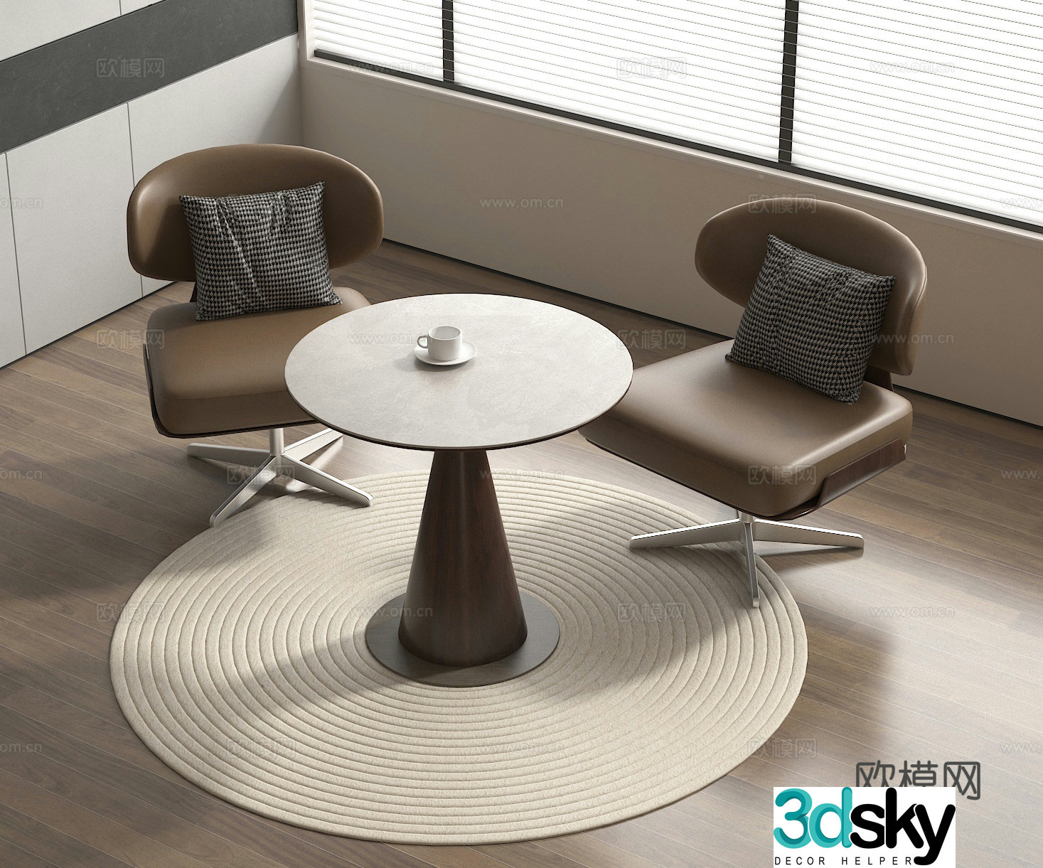 Negotiable table and chairs leisure table and chairs coffee table and chairs 3D model