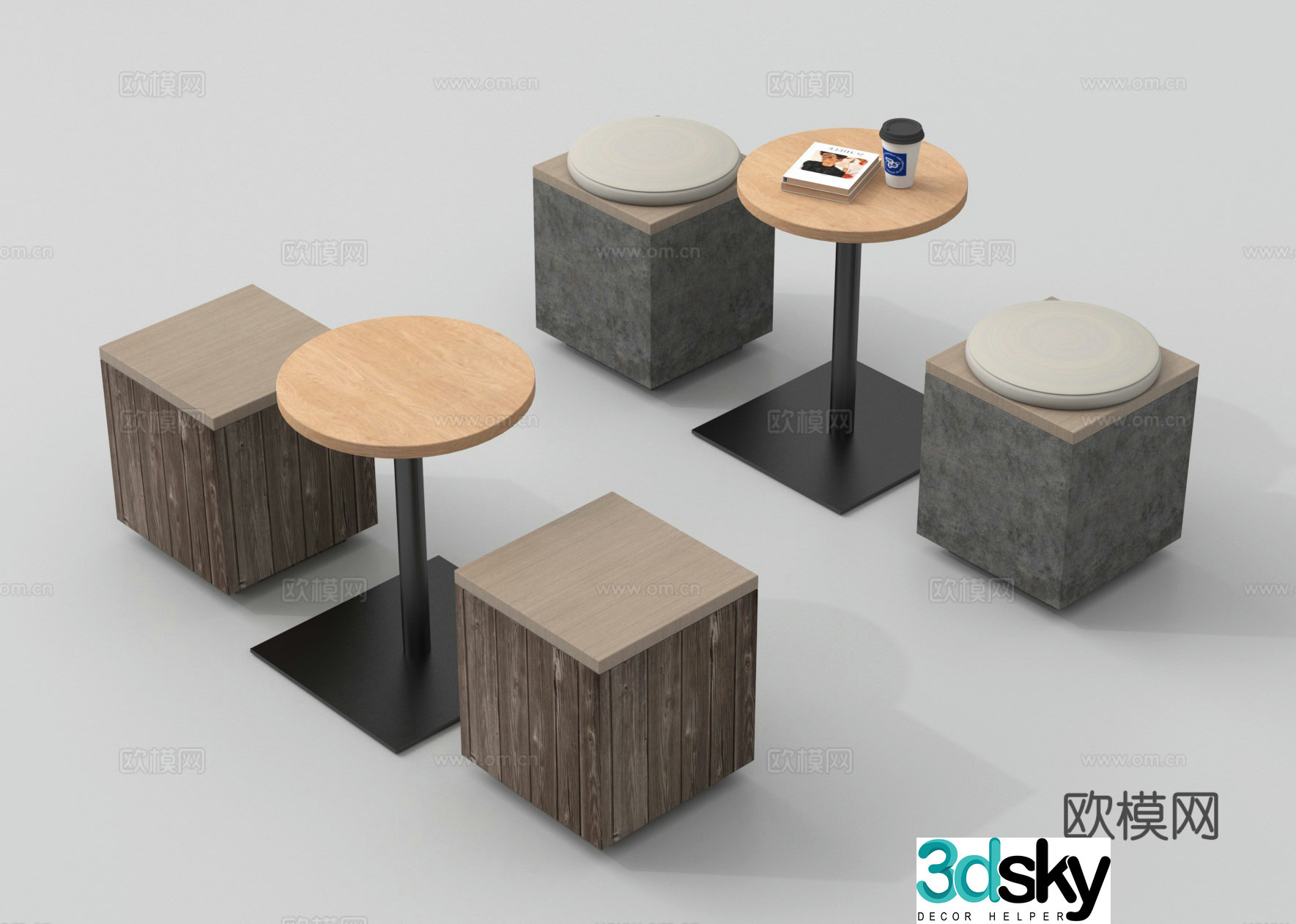 Negotiable table and chairs leisure table and chairs coffee table and chairs 3D model