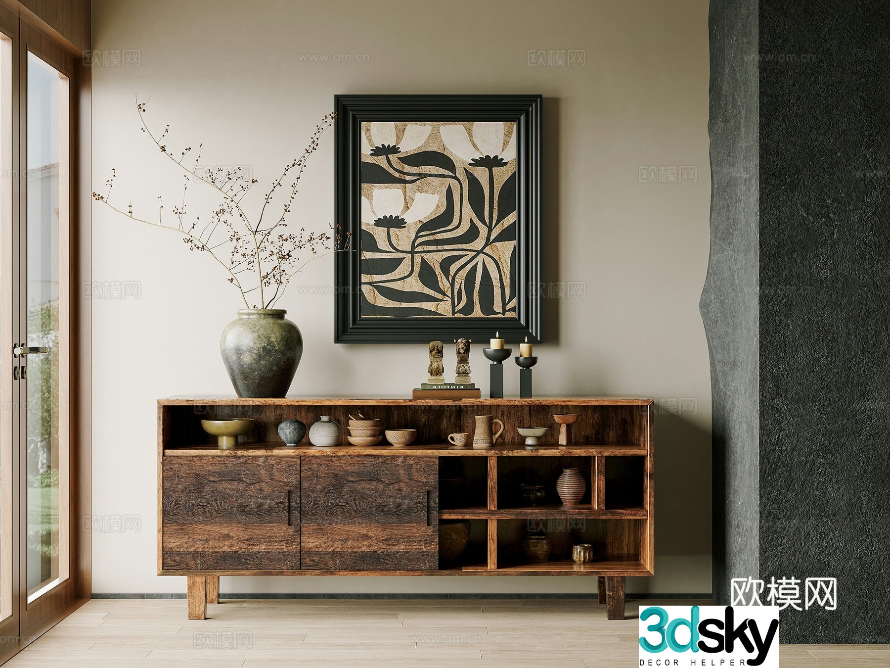 Wasabi wind decoration cabinet 3d model