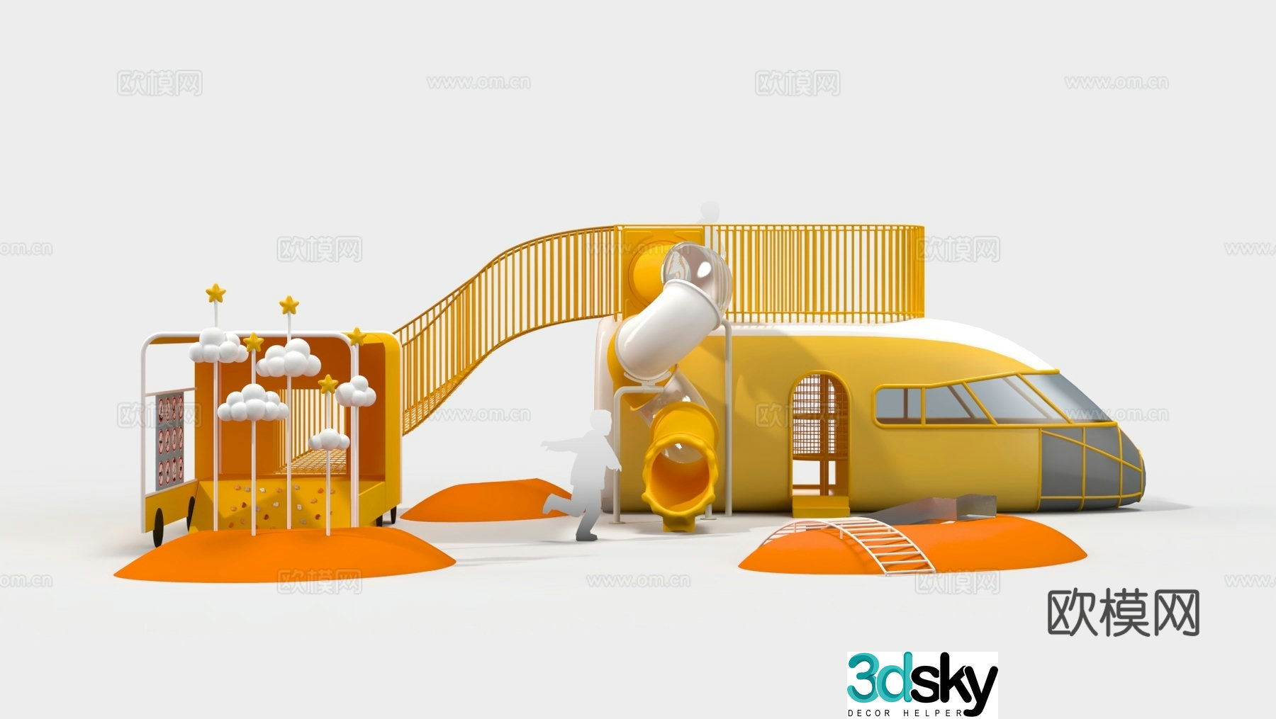 Non-powered equipment amusement equipment 3D model