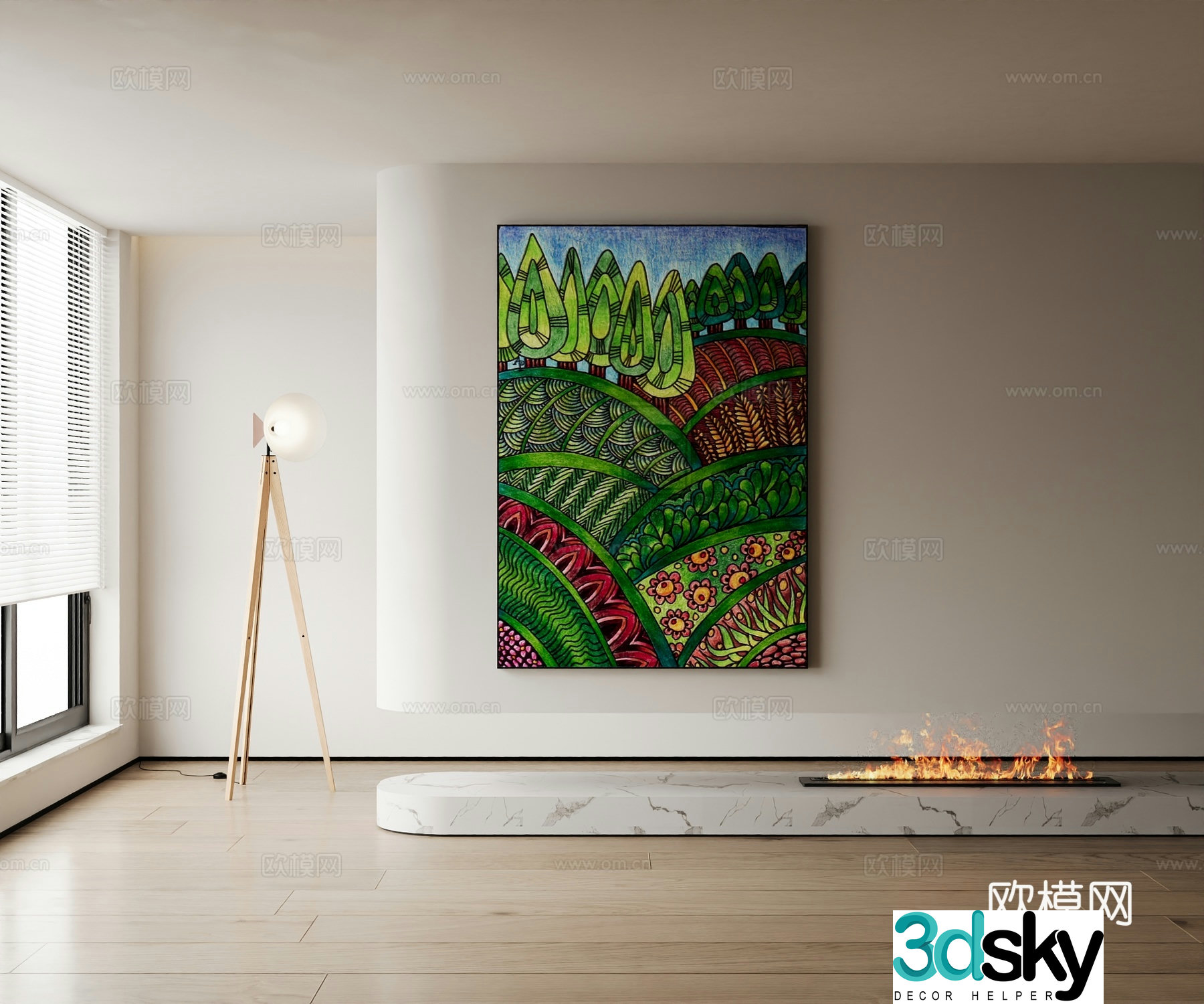 Modern decorative painting 3d model