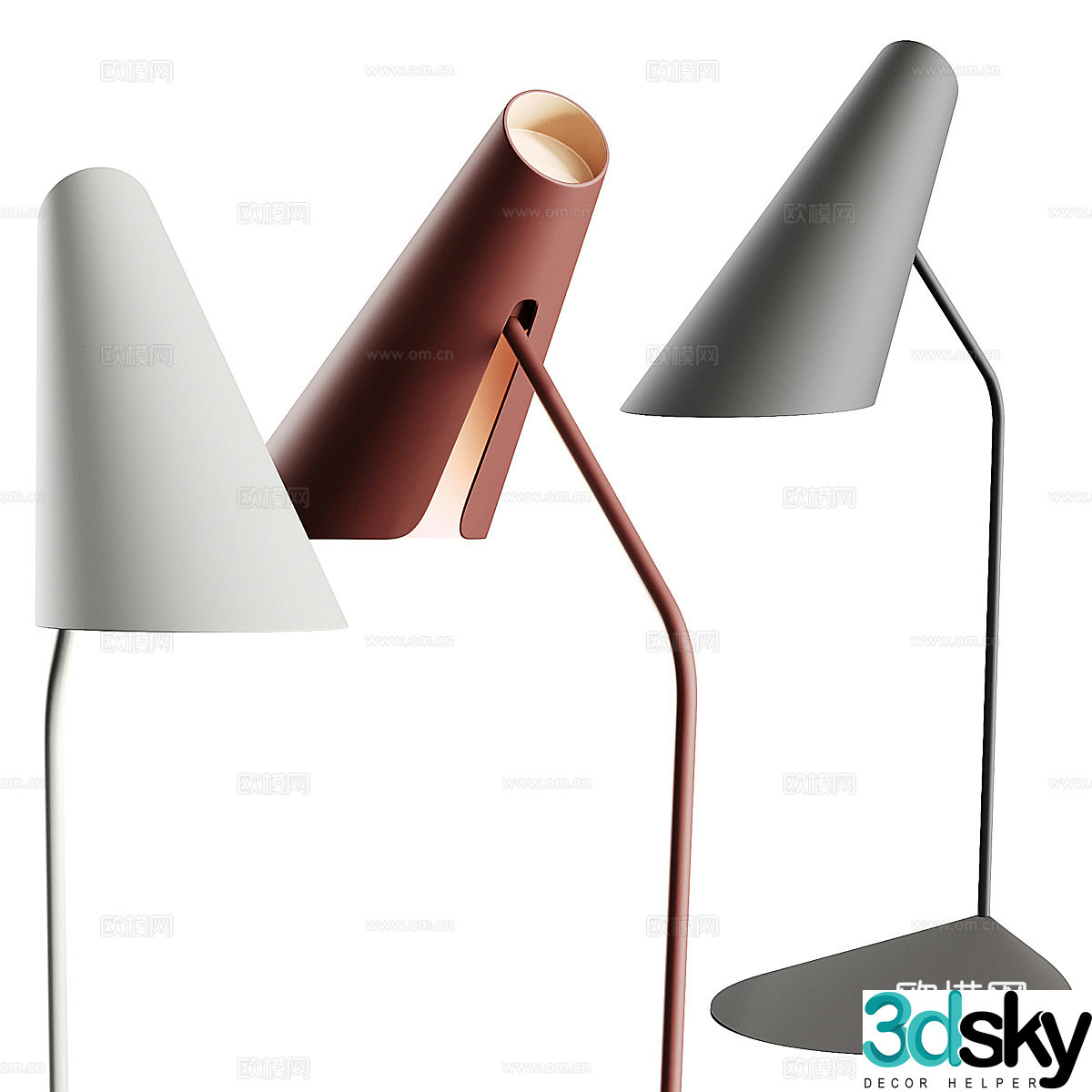 Modern Italian minimalist Vibia desk lamp 3d model
