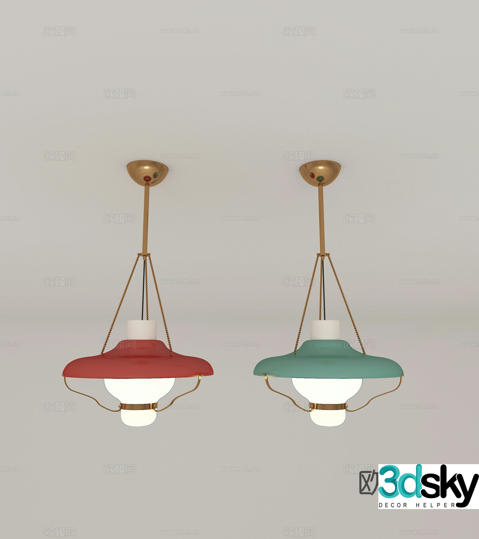 Modern light luxury chandeliers 3D model