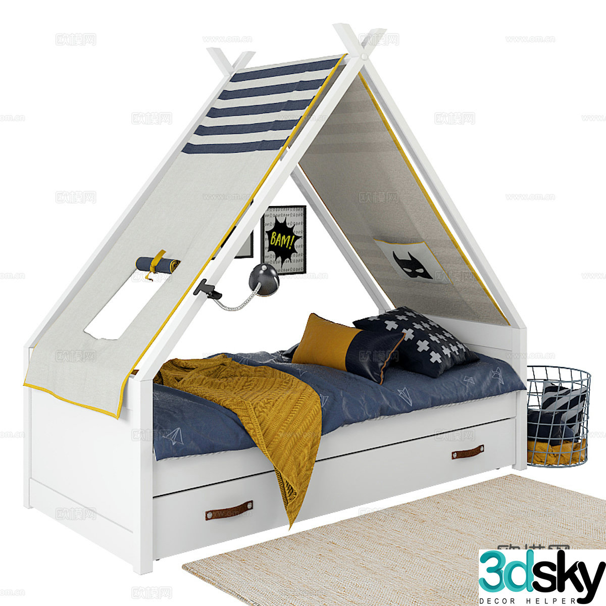 Bed LifeTime TipiBed Superhero 3d Model