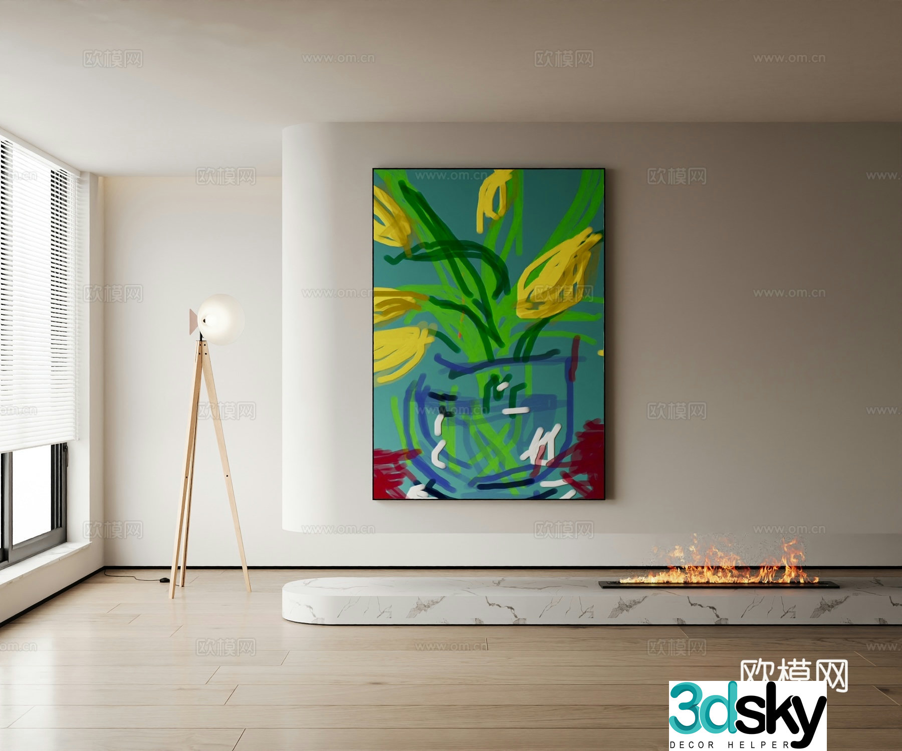 Modern decorative painting 3d model