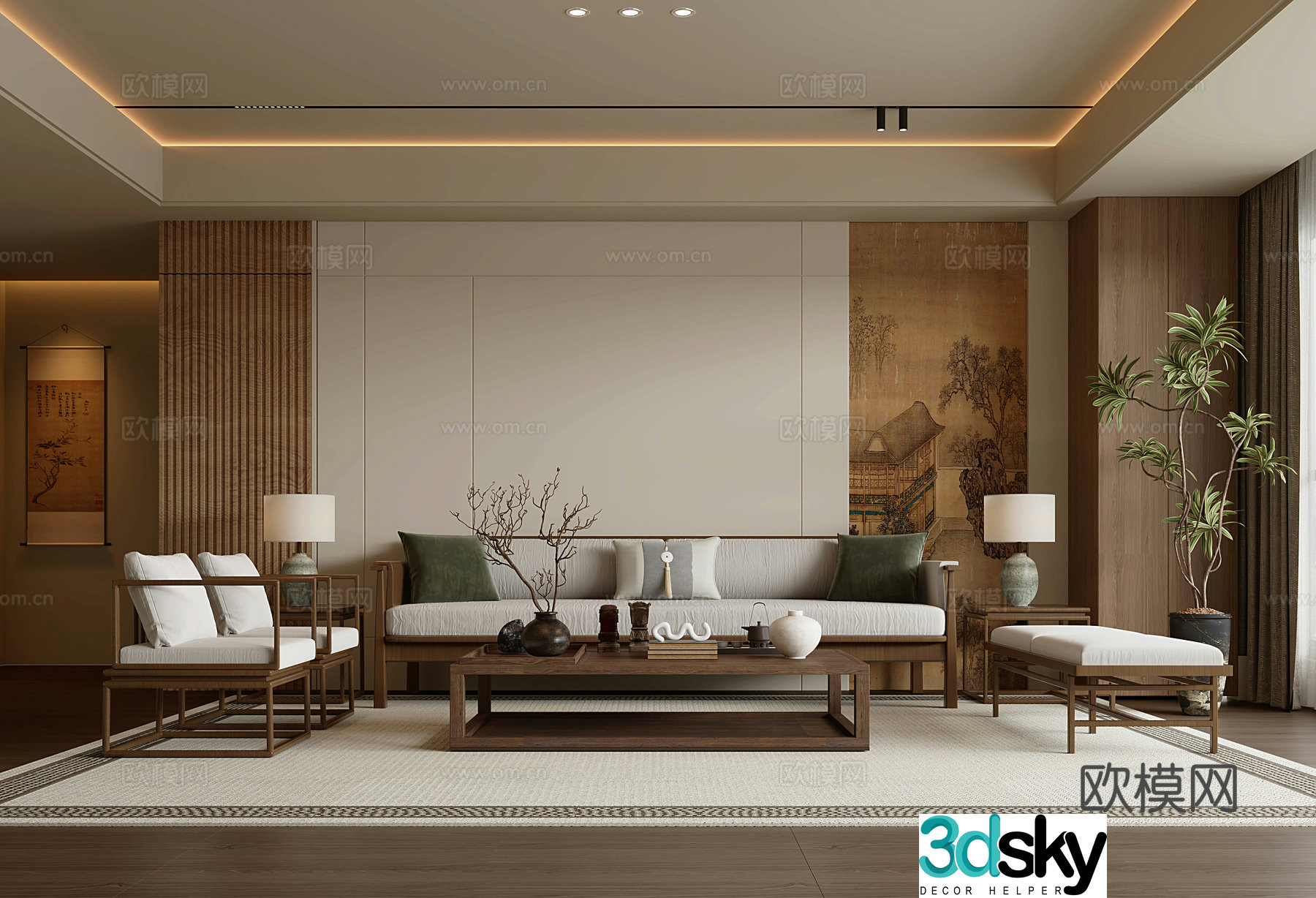 Song style living room 3d model