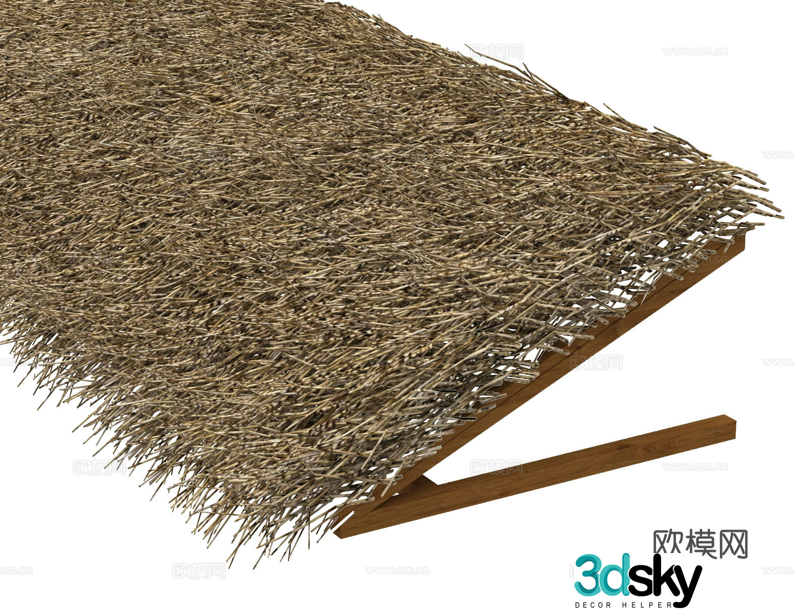 Thatched thatched shed dead grass awning 3d model