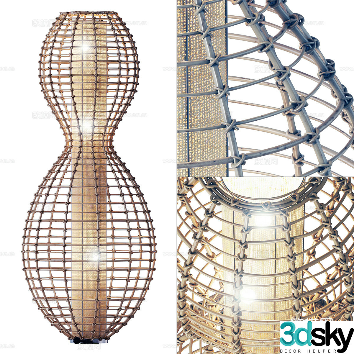 New Chinese style floor lantern 3D model