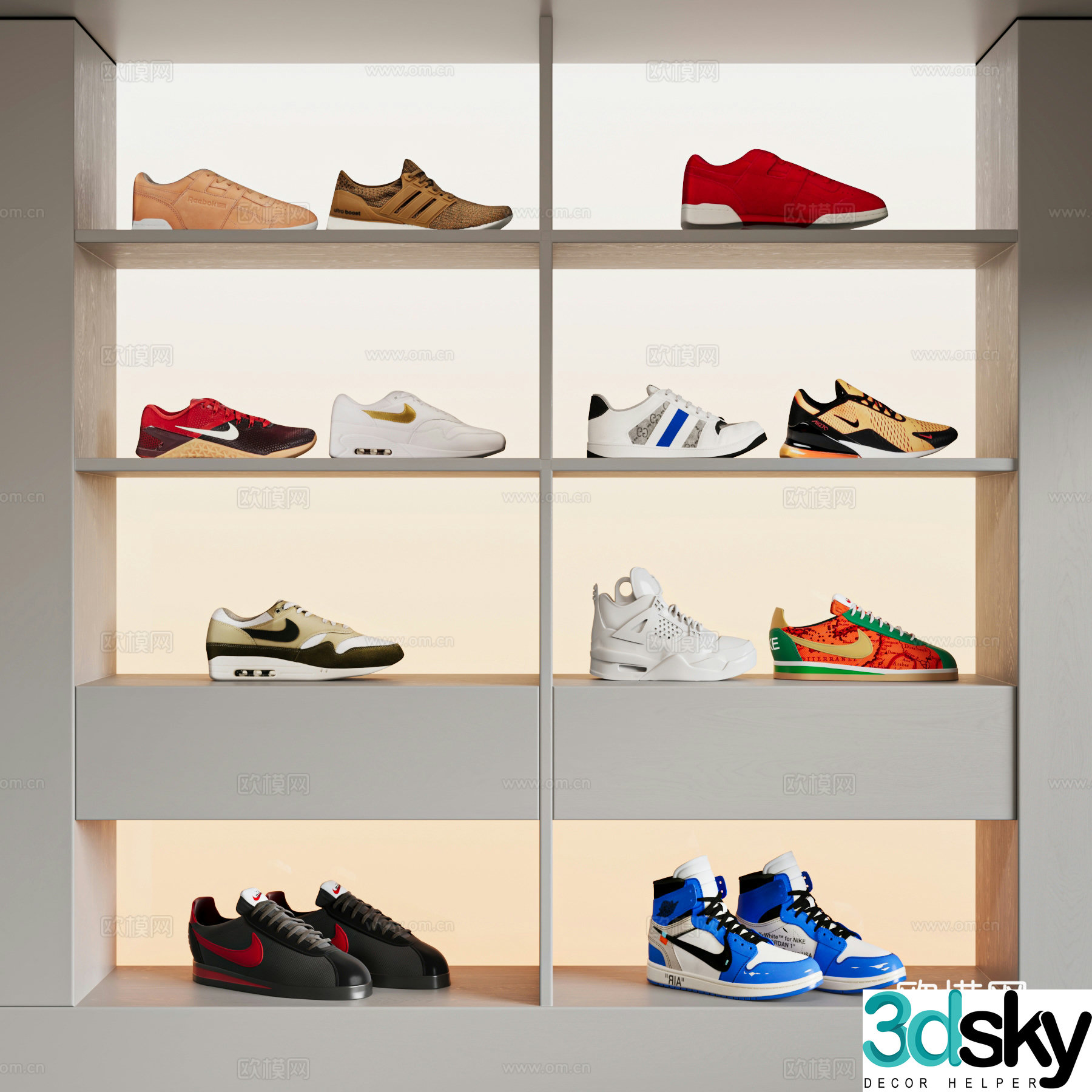 Modern sneakers 3d model