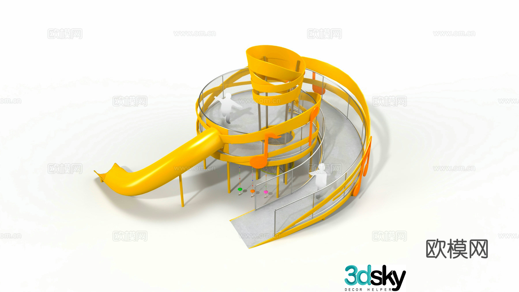 Music theme amusement equipment 3d model