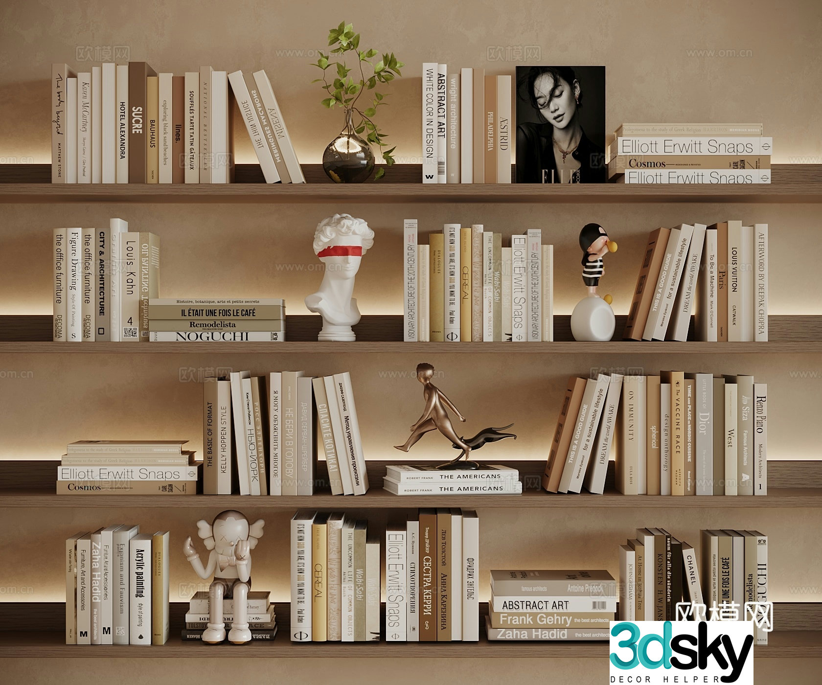Books Books Picture Albums Magazine Newspapers Jewelry Ornaments Combination 3D Model