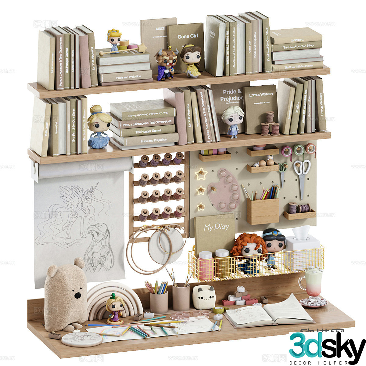Toys walls and desk decoration 3d model