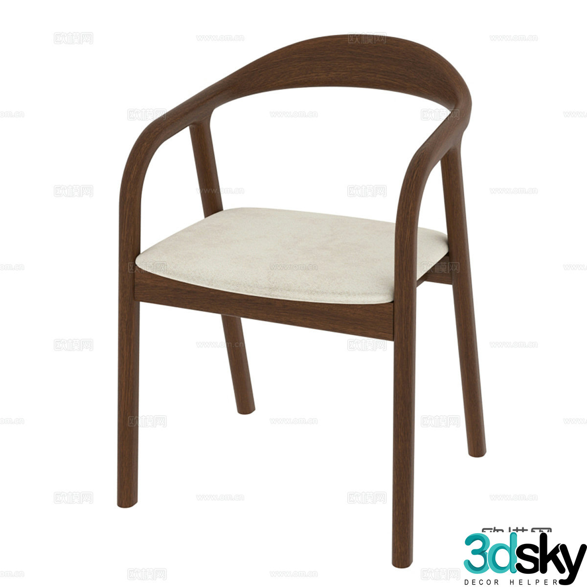 Nordic simple single chair chair simple chair casual chair stool 3d model