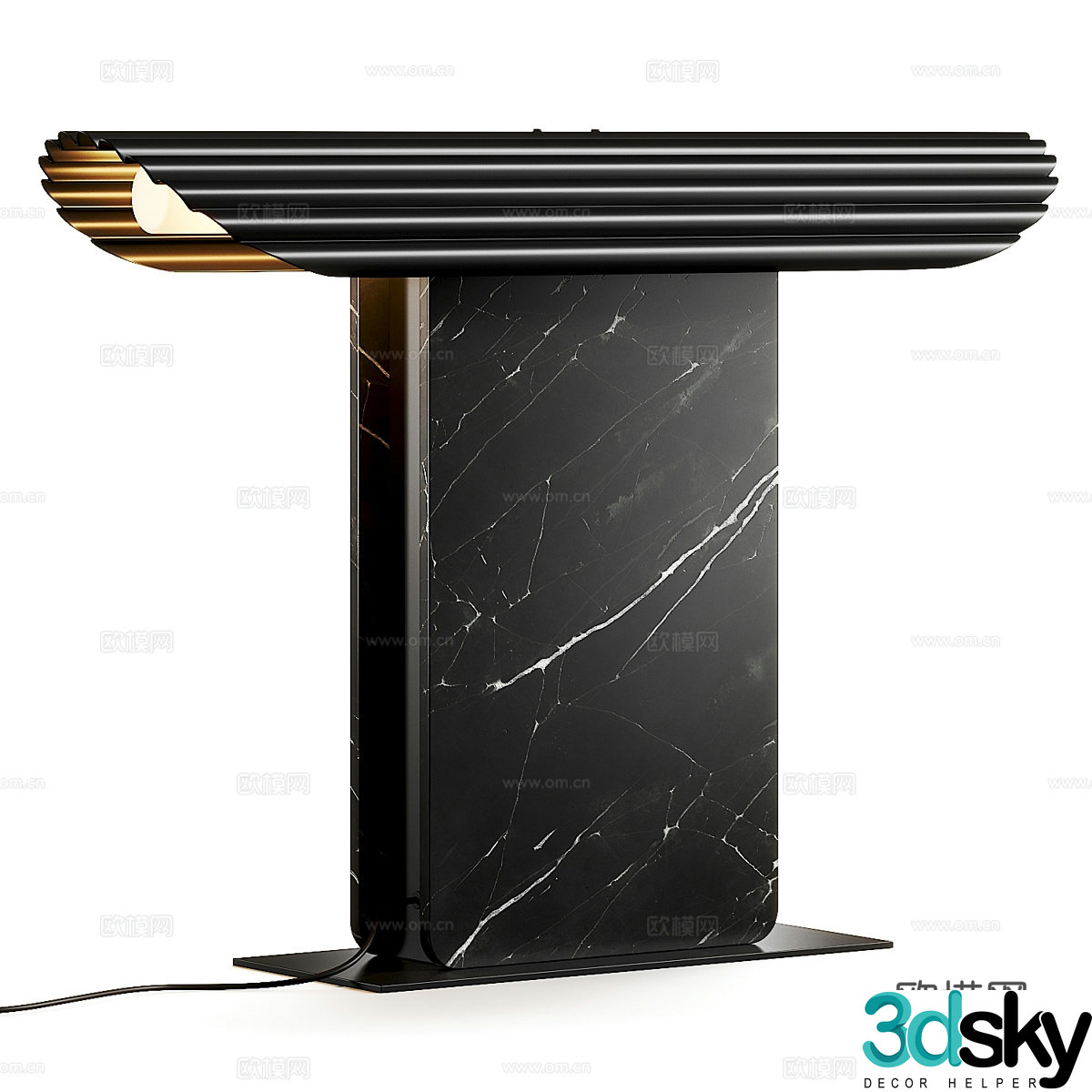 Modern Italian light luxury marble table lamp 3D model
